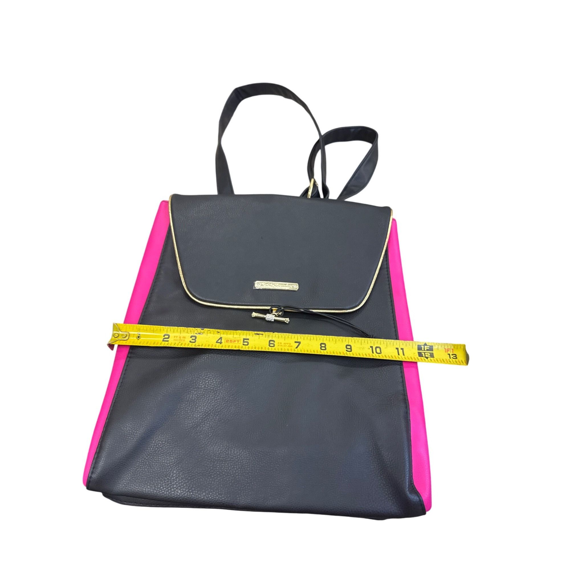 Juicy Couture Juicy Couture Womens Black & Pink Backpack With Gold Accents Size ONE SIZE - 4 Thumbnail