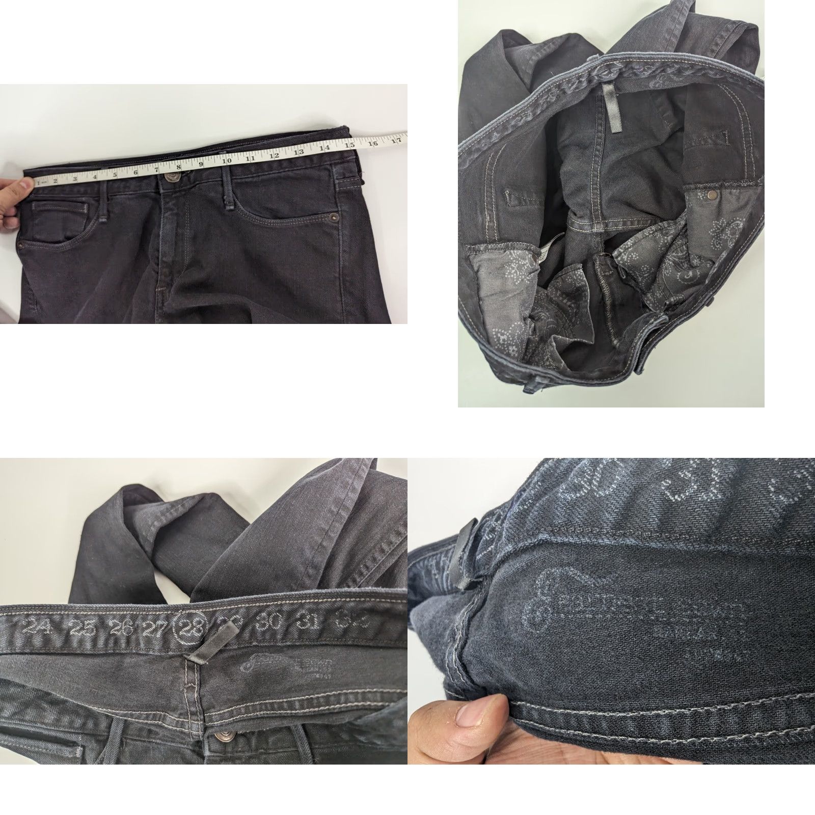 Vintage VINTAGE EARNEST SEWN Women's Jeans Size 28 Black Denim Low Rise Straight USA Size 28" / US 6 / IT 42 - 8 Thumbnail