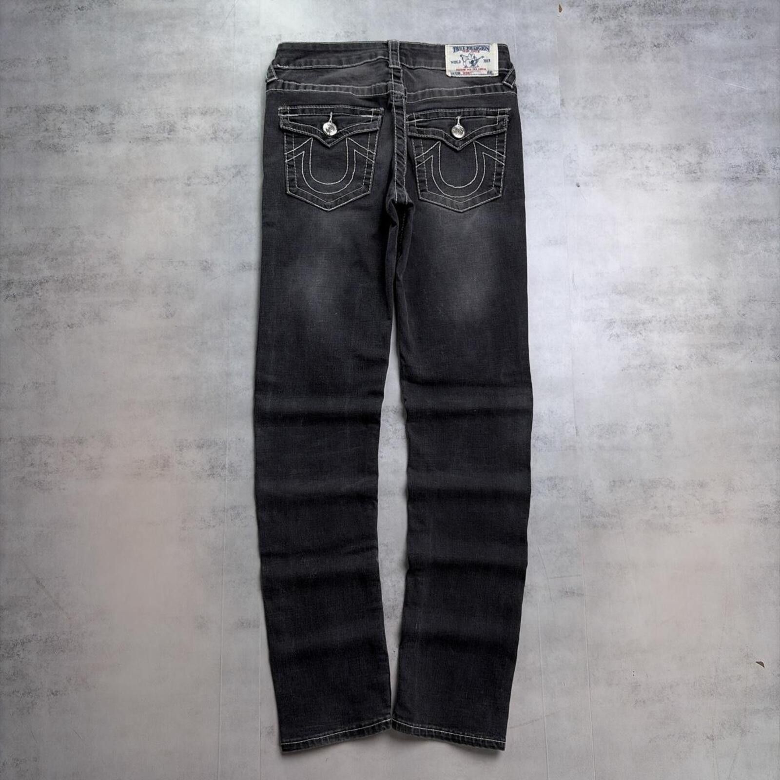 True Religion Y2K Black True Religion Grunge Gothic Skinny Denim Jeans Size 42" / US 20 - 1 Thumbnail