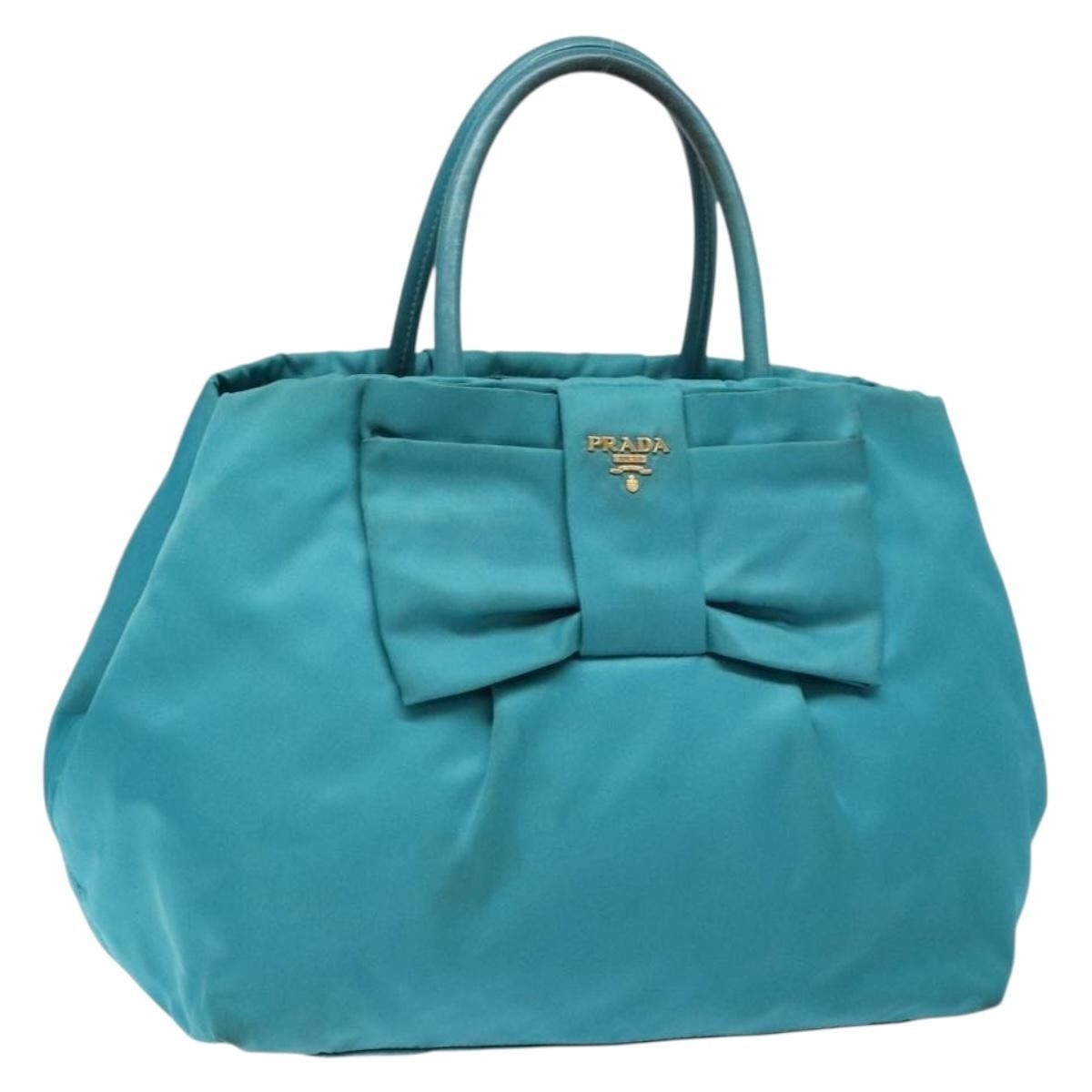 Prada Prada Logo Bow Tote Tessuto with Leather Size ONE SIZE - 1 Thumbnail