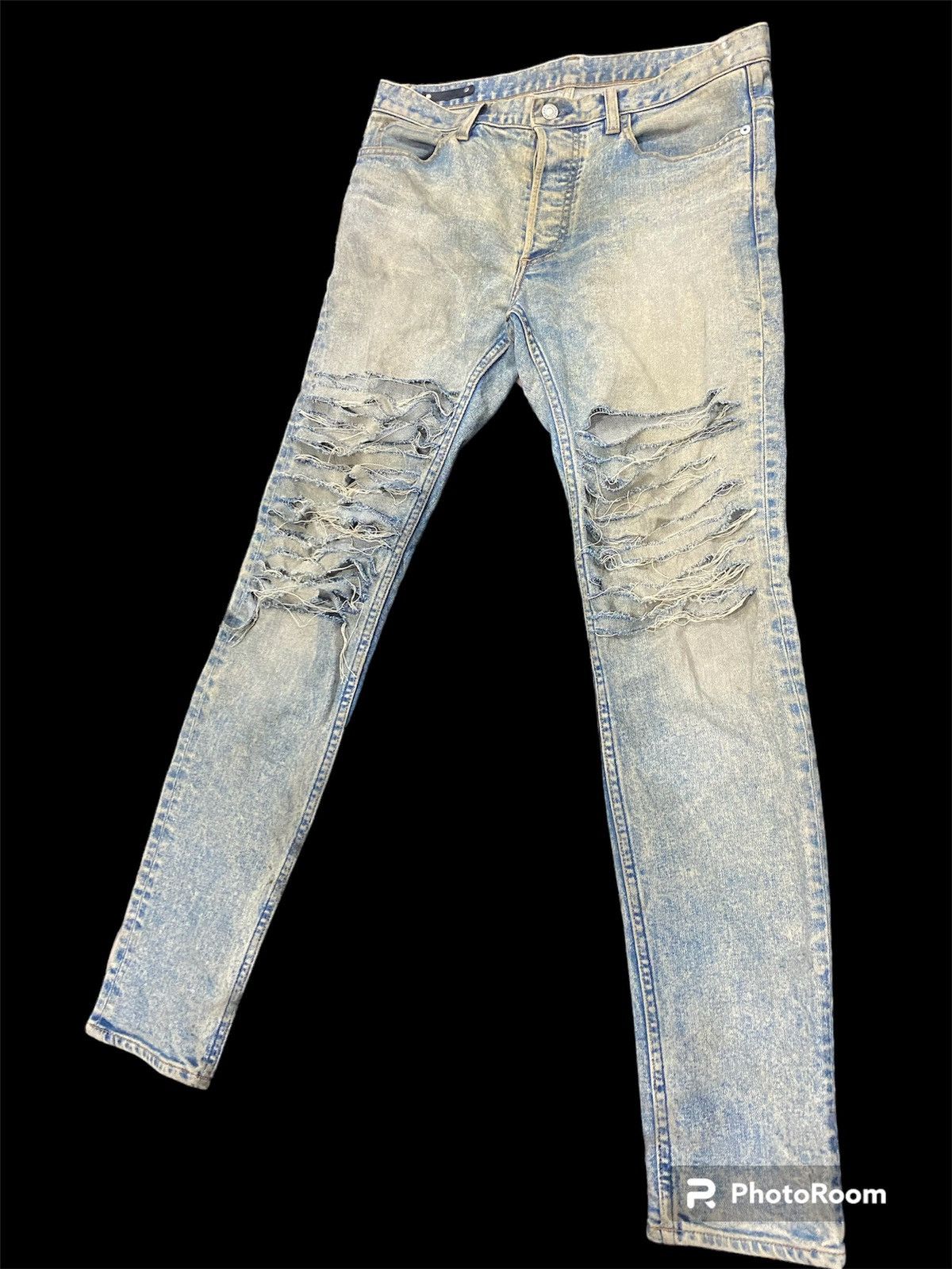 Destroy Lonely × If Six Was Nine × Japanese Brand SUPER DESTROYED SKINNY PANTS MINEDENIM JAPAN BRAND Size US 33 - 2 Thumbnail