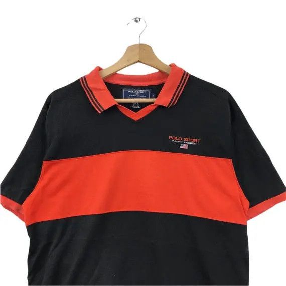 Polo Ralph Lauren Vtg POLO SPORT USA Rugby Ralph Lauren Striped Tee Shirt Size US M / EU 48-50 / 2 - 3 Thumbnail