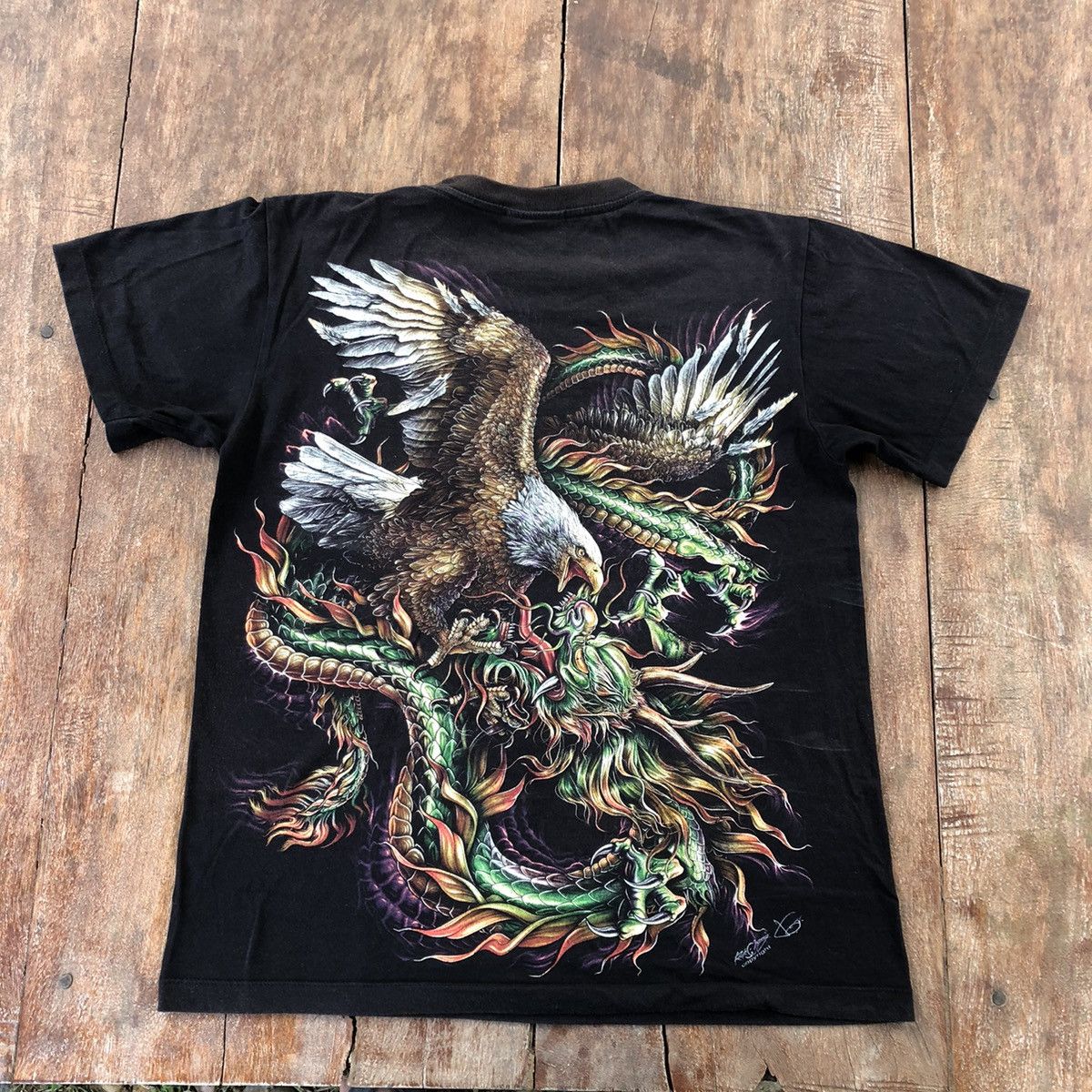 Japanese Brand Vintage Dragon & Eagle Designer T Shirt Size US M / EU 48-50 / 2 - 1 Thumbnail