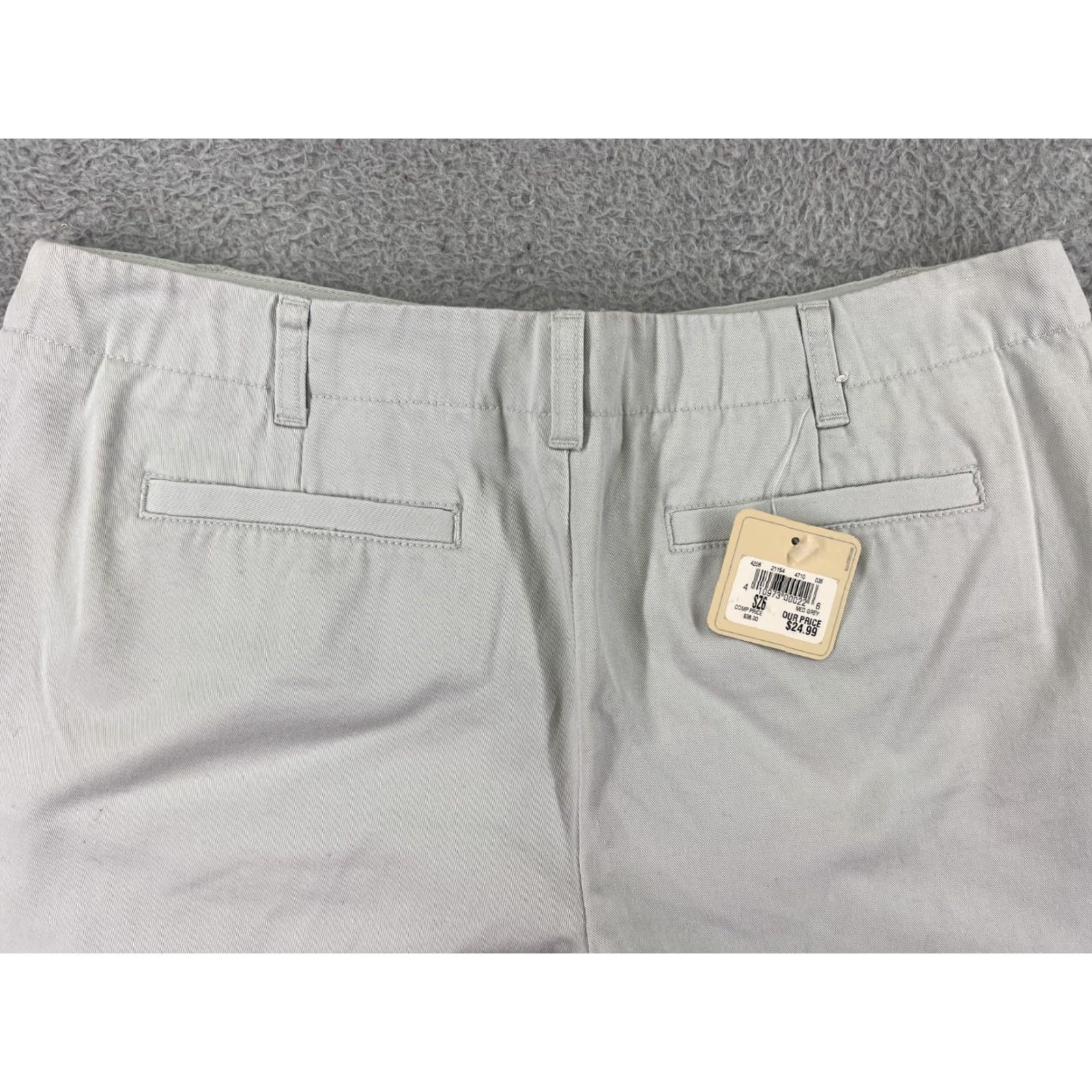 Vintage G.H. Bass & Co. Shorts Womens 6 Gray 100% Cotton Twill Pockets Zip Fly Chino 5-Pocket Design Casual Outdoor Hiking Women Size 28" / US 6 / IT 42 - 5 Thumbnail