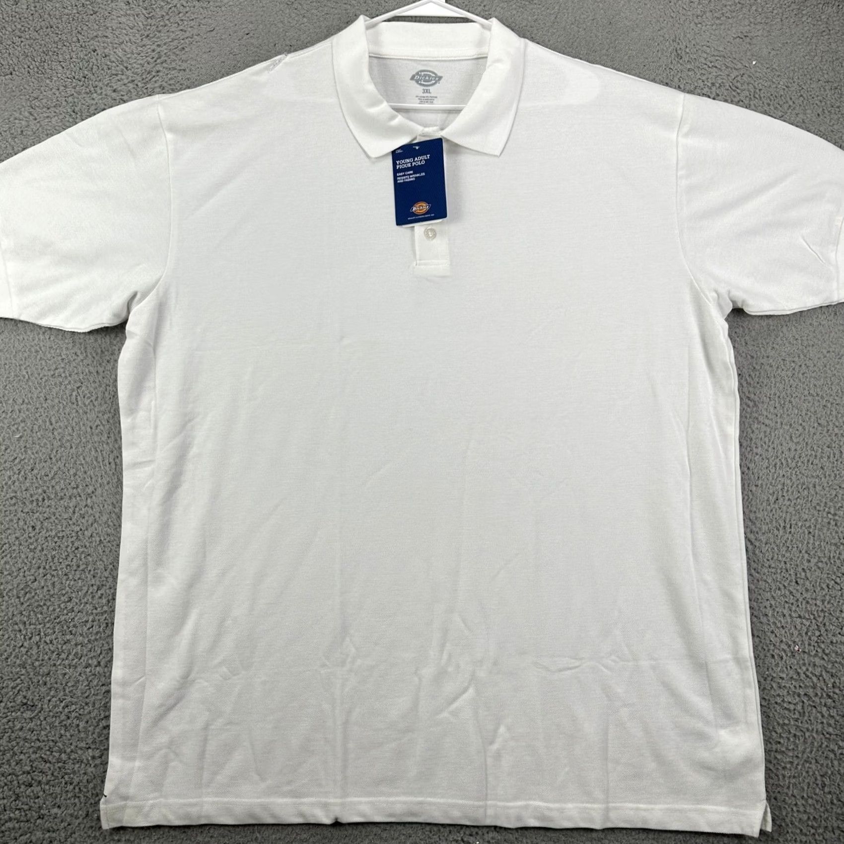 Dickies Dickies Polo Shirt Adult Mens Pique Short Sleeve White 3XL Rugby Easy Care Breathable Cotton Polyester Solid Collared Vintage No? Size US XXL / EU 58 / 5 - 3 Thumbnail