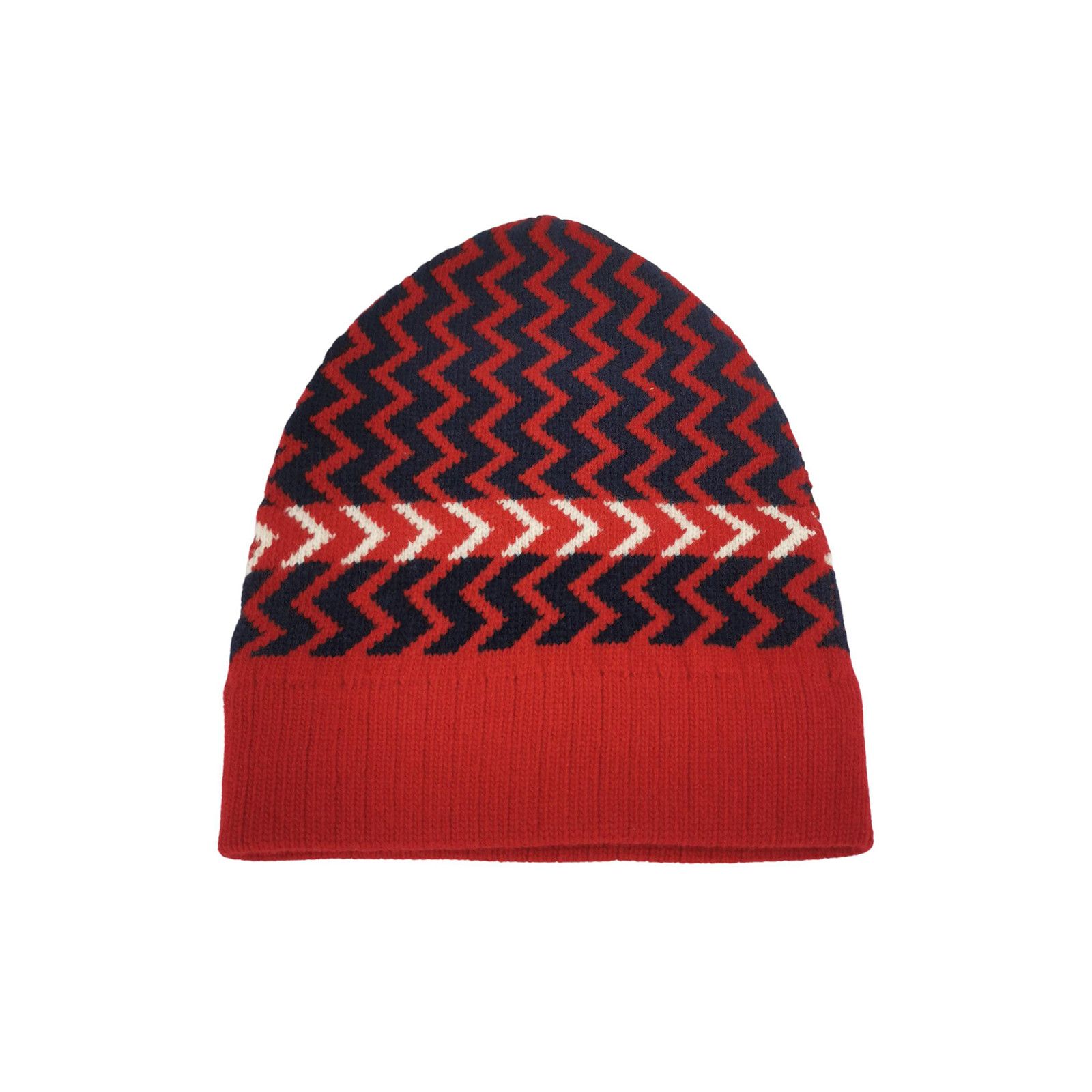 Gucci Gucci Zigzag Pattern Knit Beanie Size M Size ONE SIZE - 1 Thumbnail