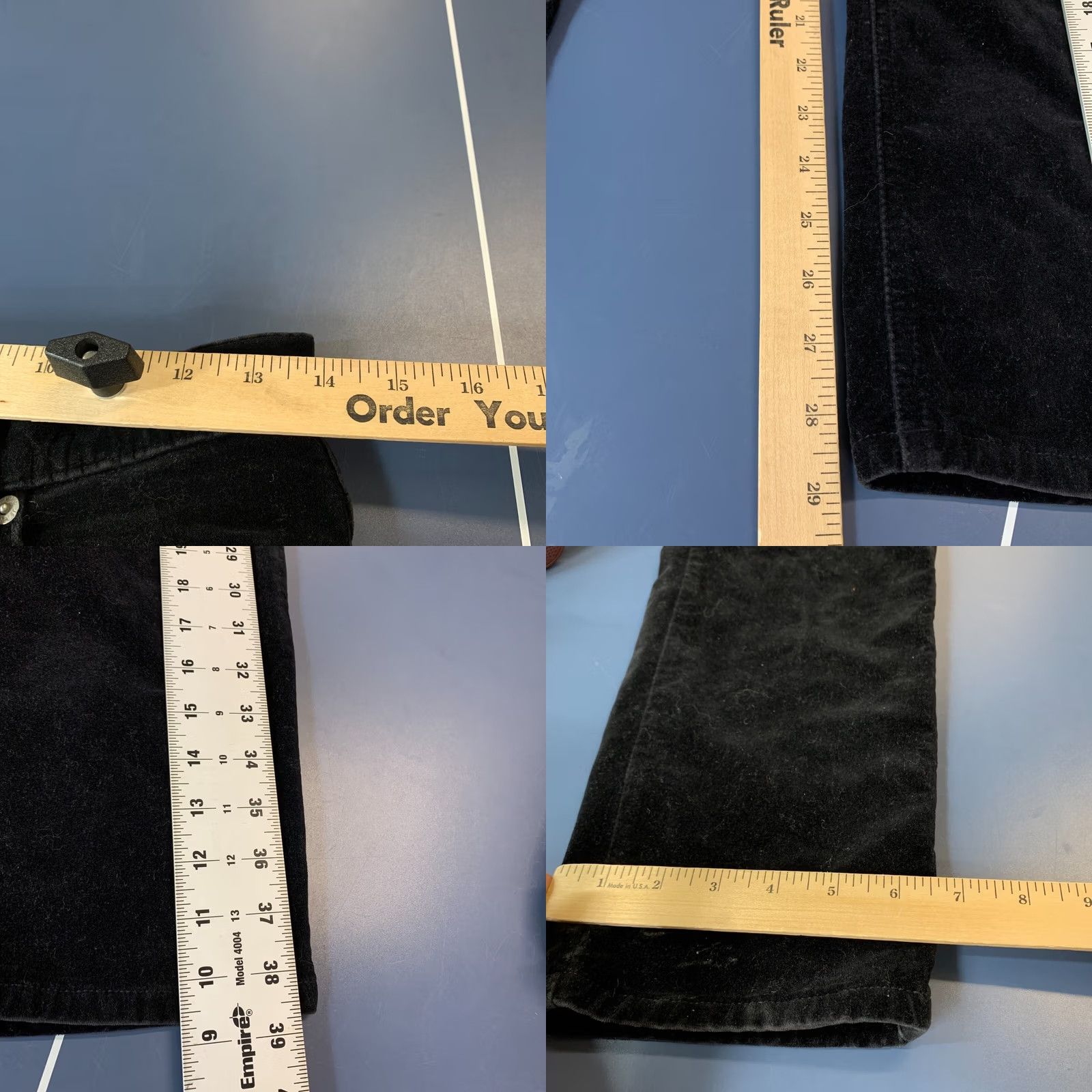 Polo Ralph Lauren VINTAGE Polo Jeans Ralph Lauren Velvet Pants Womens 8 Black Velour Relaxed Inseam 29 26x29 Chino Skinny Front Flat Front Size 30" / US 8 / IT 44 - 9 Thumbnail