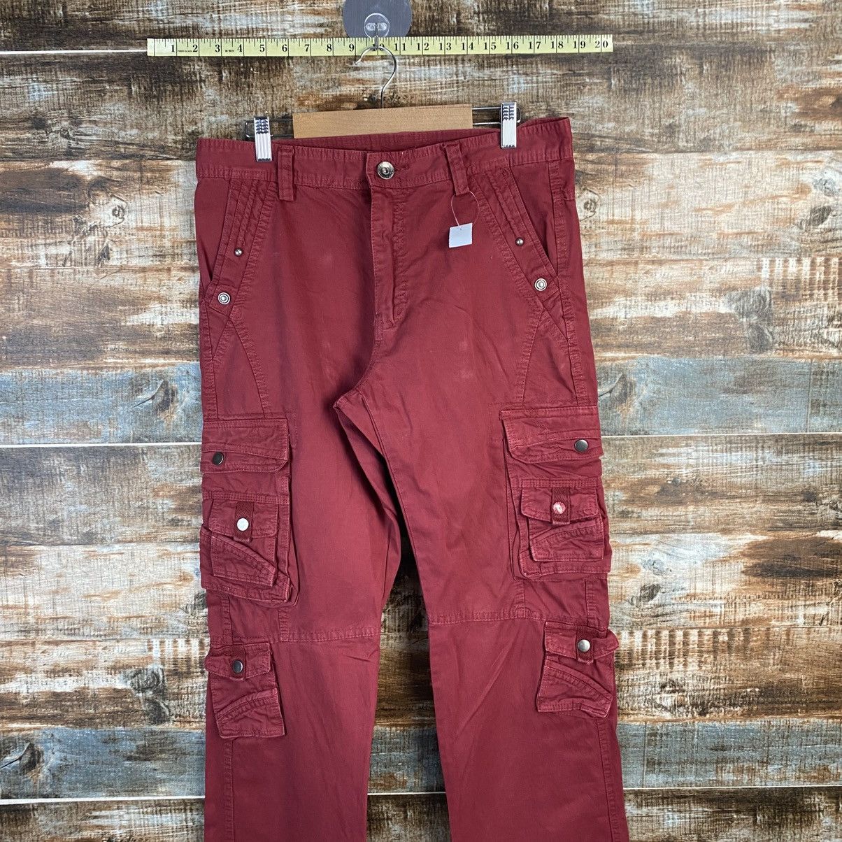 DL Japanese Brand Red Cargo Multipocket Pants #C1007