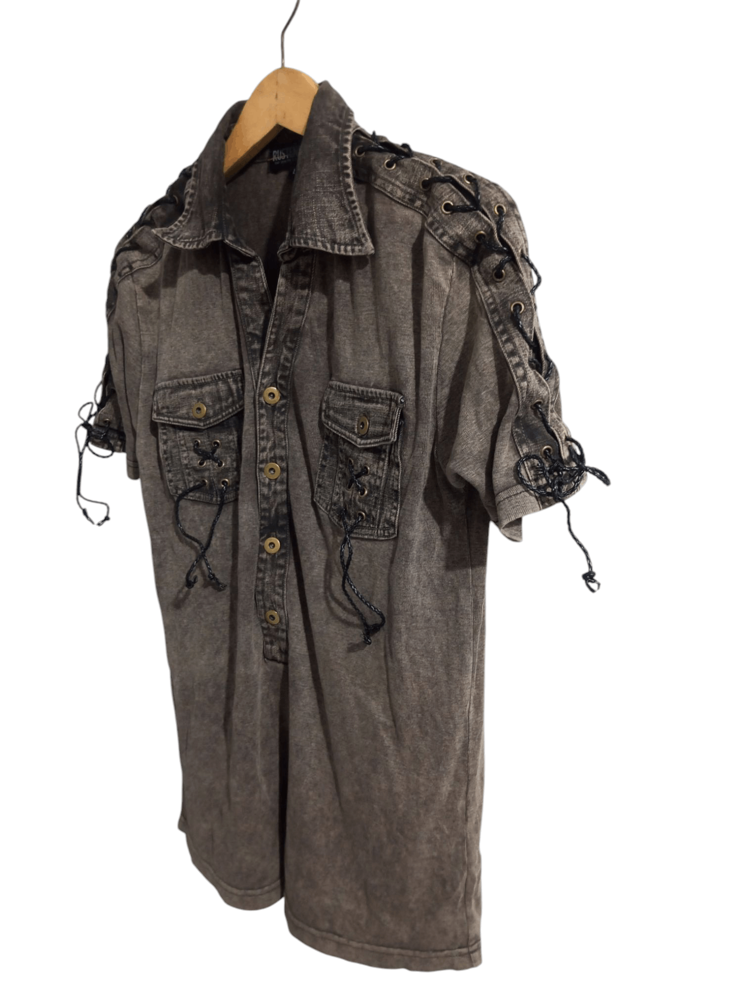20471120 Vintage Rustenburg rope open colar punk polo shirt Size US L / EU 52-54 / 3 - 1 Thumbnail
