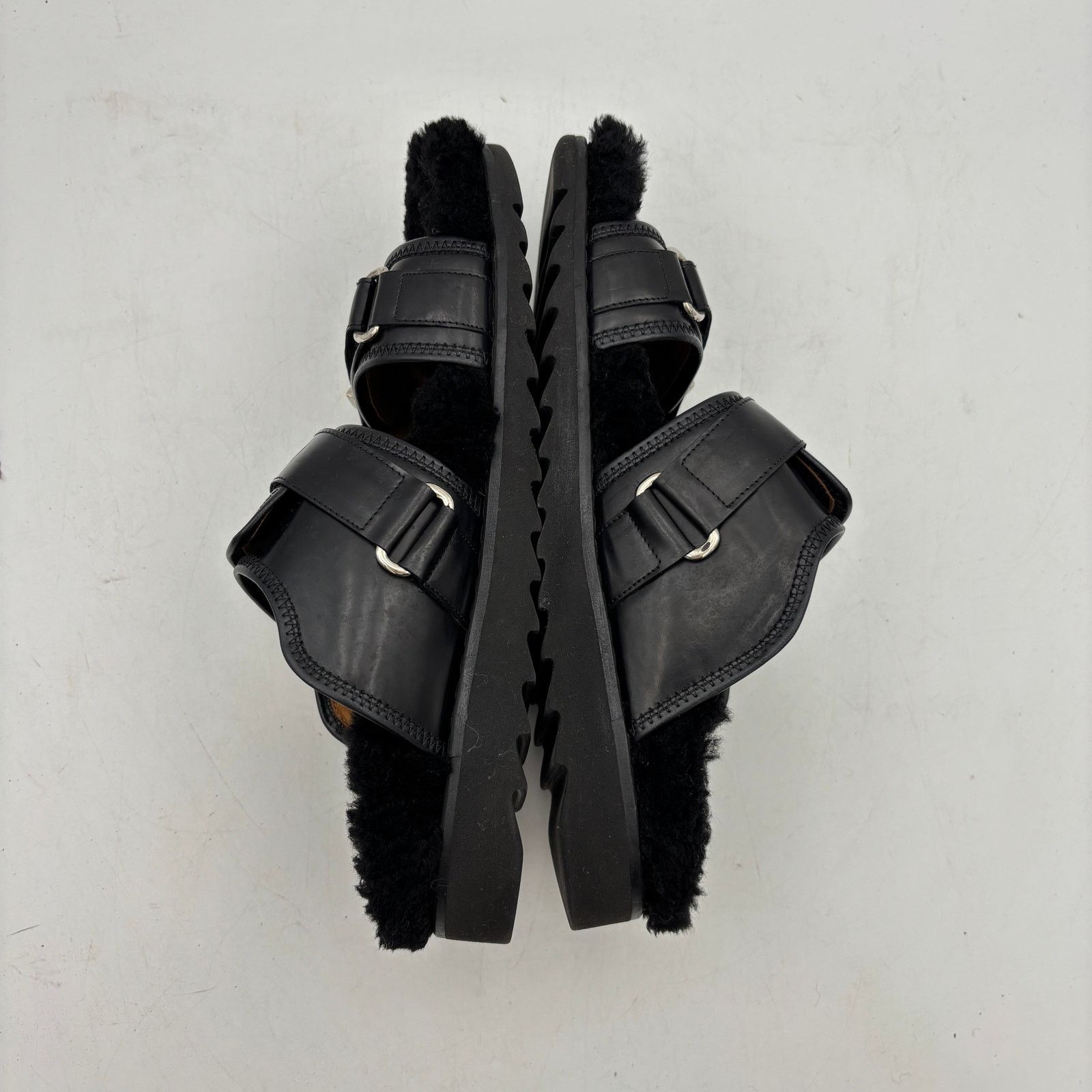 Toga Pulla Toga Pulla Shearling Lined Black Buckle Sandals Women's 39 Size US 9 / IT 39 - 7 Thumbnail