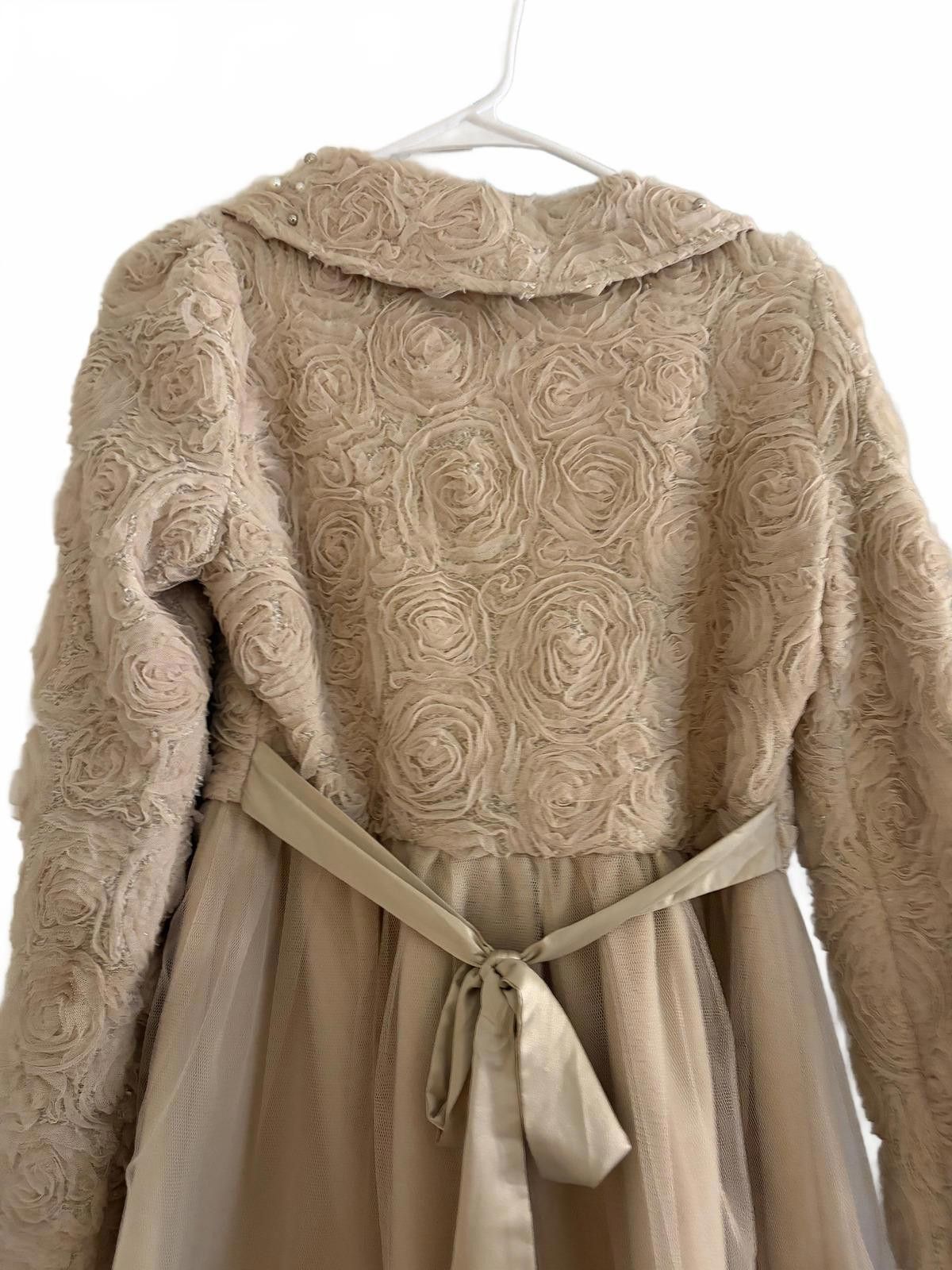 Other Ryu: Beige Embroidered and Beaded Pea Coat Tulle Skirt, Sz S Size S / US 4 / IT 40 - 6 Thumbnail