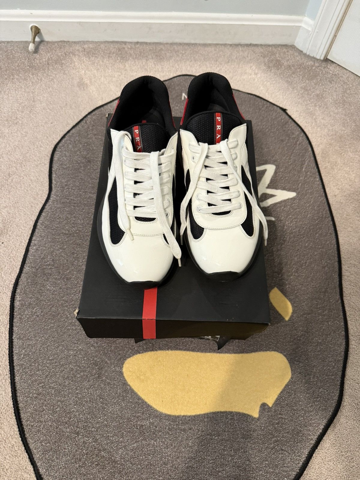 Prada prada cups white, red size (10.5) Size US 10.5 / EU 43-44 - 2 Thumbnail