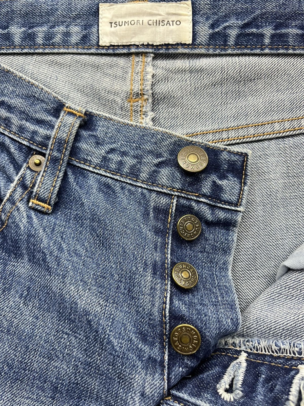 Issey Miyake 🔥Vintage TSUMORI CHISATO Patchwork Denim Super Skinny Jeans Size 27" / US 4 / IT 40 - 11 Thumbnail