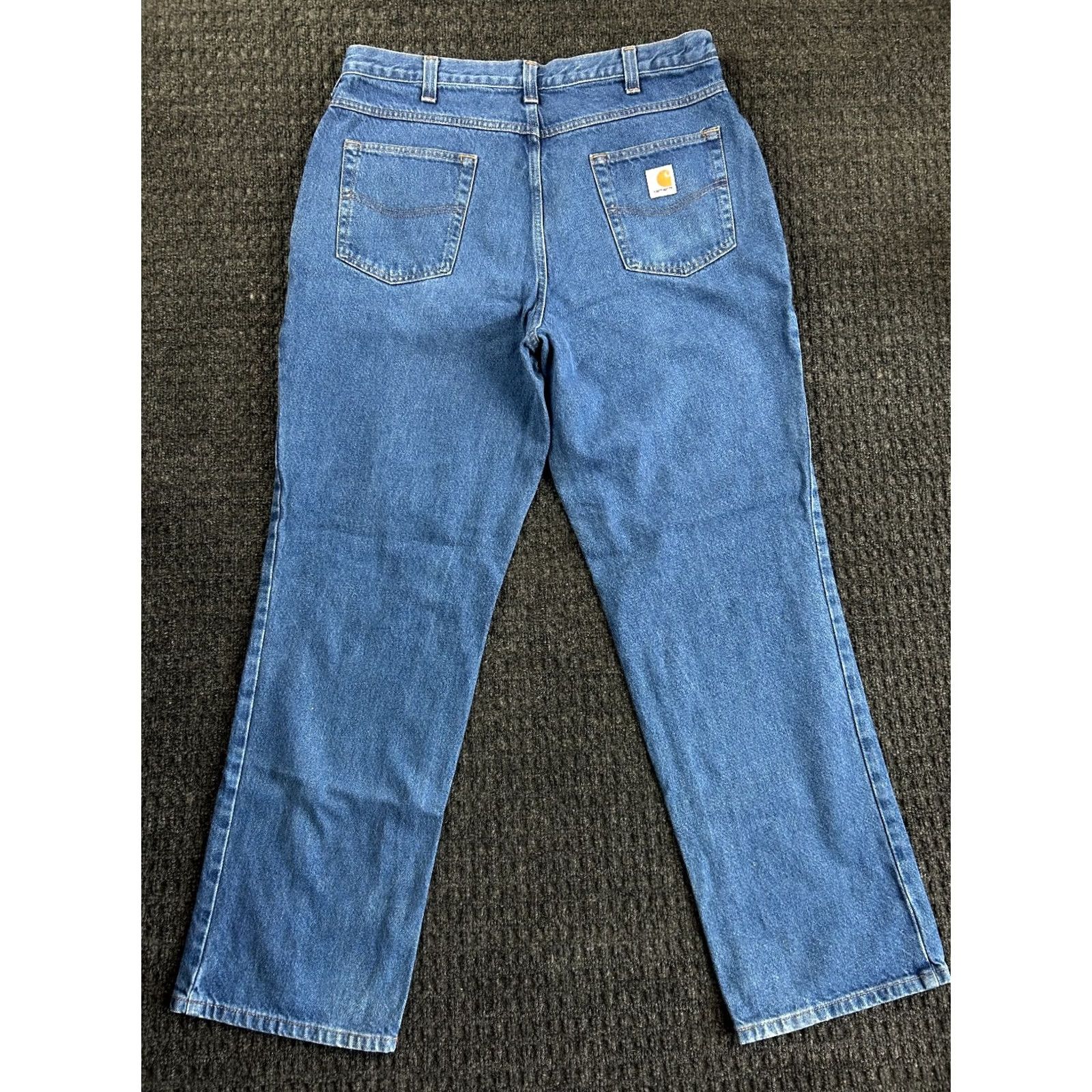 Carhartt VINTAGE Carhartt Jeans Relaxed Fit 36 x 32 Distressed 90s Grunge Logo Blue Mens Jeans Size US 36 / EU 52 - 2 Thumbnail