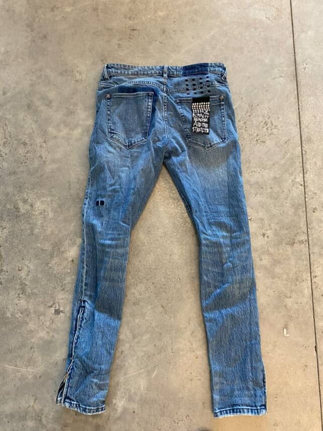 Ksubi Ksubi Blue Washed Zipper Denim Size US 31 - 2 Thumbnail