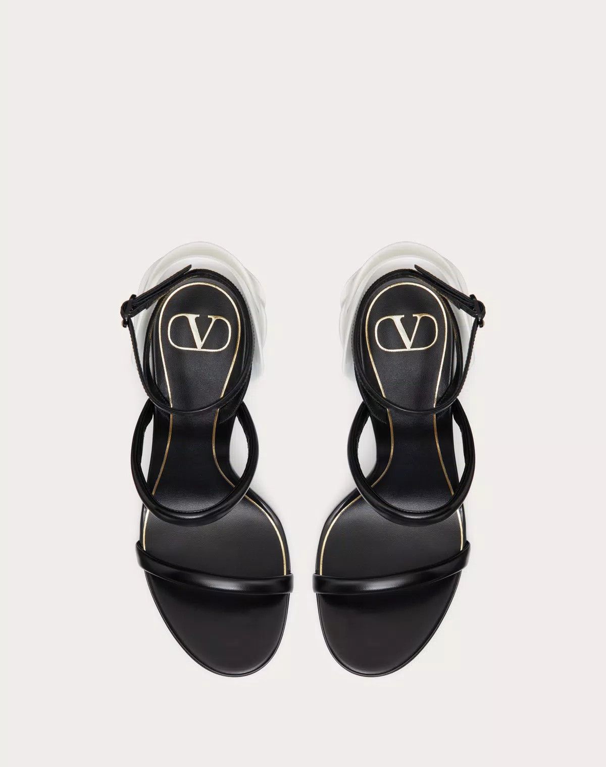 Valentino o1s1wg110426 Rroserouche Sandals 1959 in Calfskin in Black Size US 7 / IT 37 - 4 Thumbnail