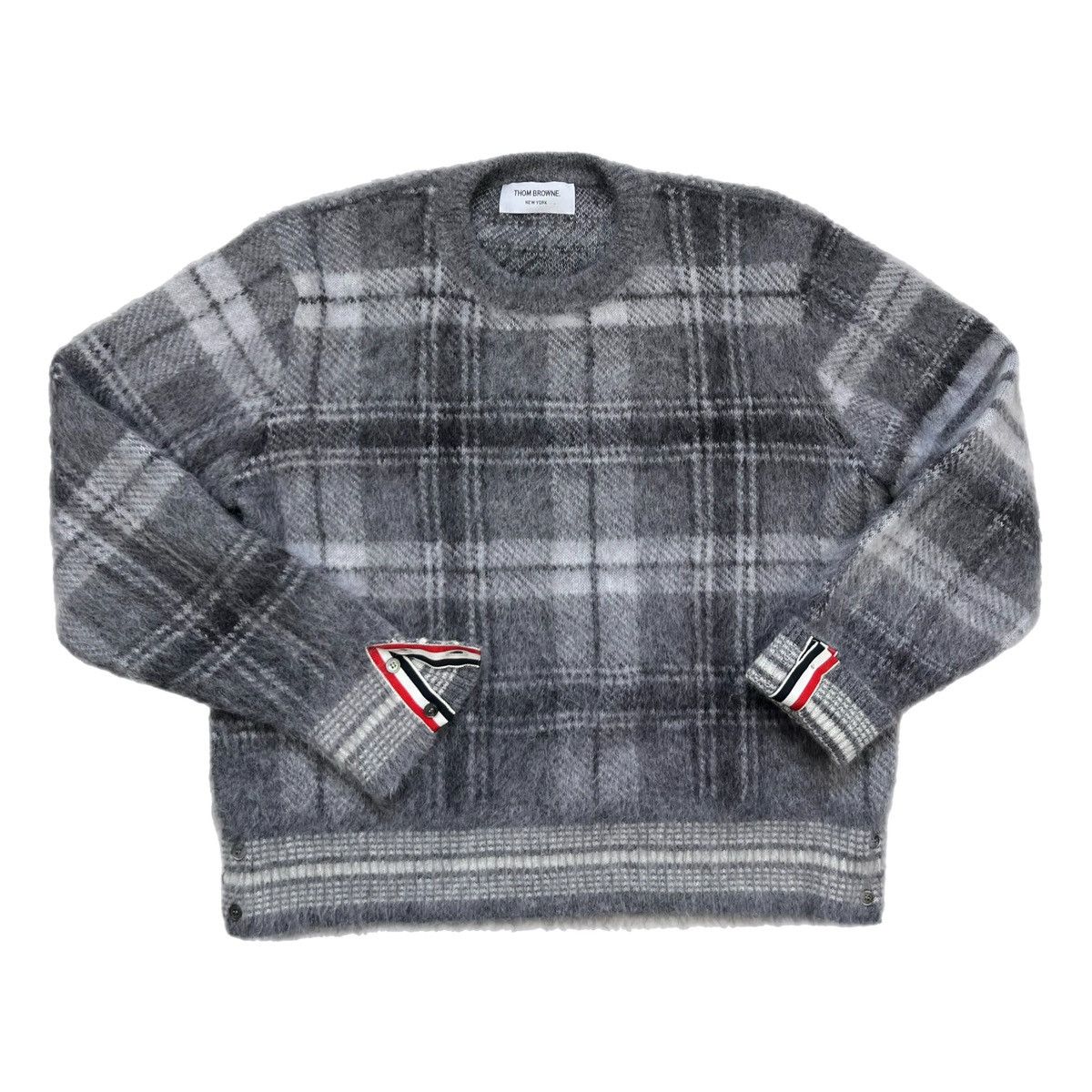 Thom Browne Thom Browne Mohair Check 4-Bar Crewneck Size US M / EU 48-50 / 2 - 2 Thumbnail