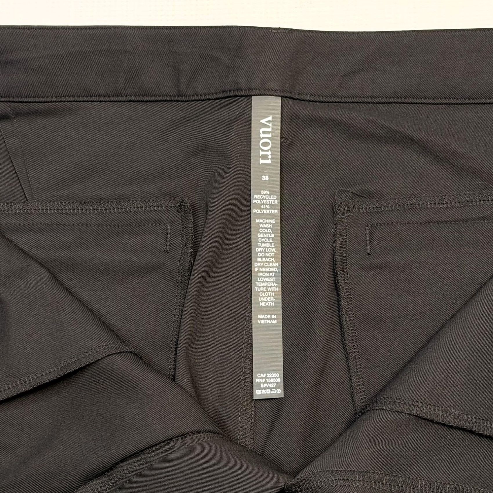 Vuori Vuori Pants Mens 38 Black Cascade Tech Chino Stretch Golf Travel Quick Dry V427 Size US 38 / EU 54 - 7 Thumbnail