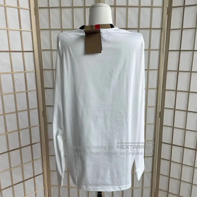 Burberry Burberry White Cotton Long Sleeve Sweatshirt. Size L / US 10 / IT 46 - 2 Thumbnail