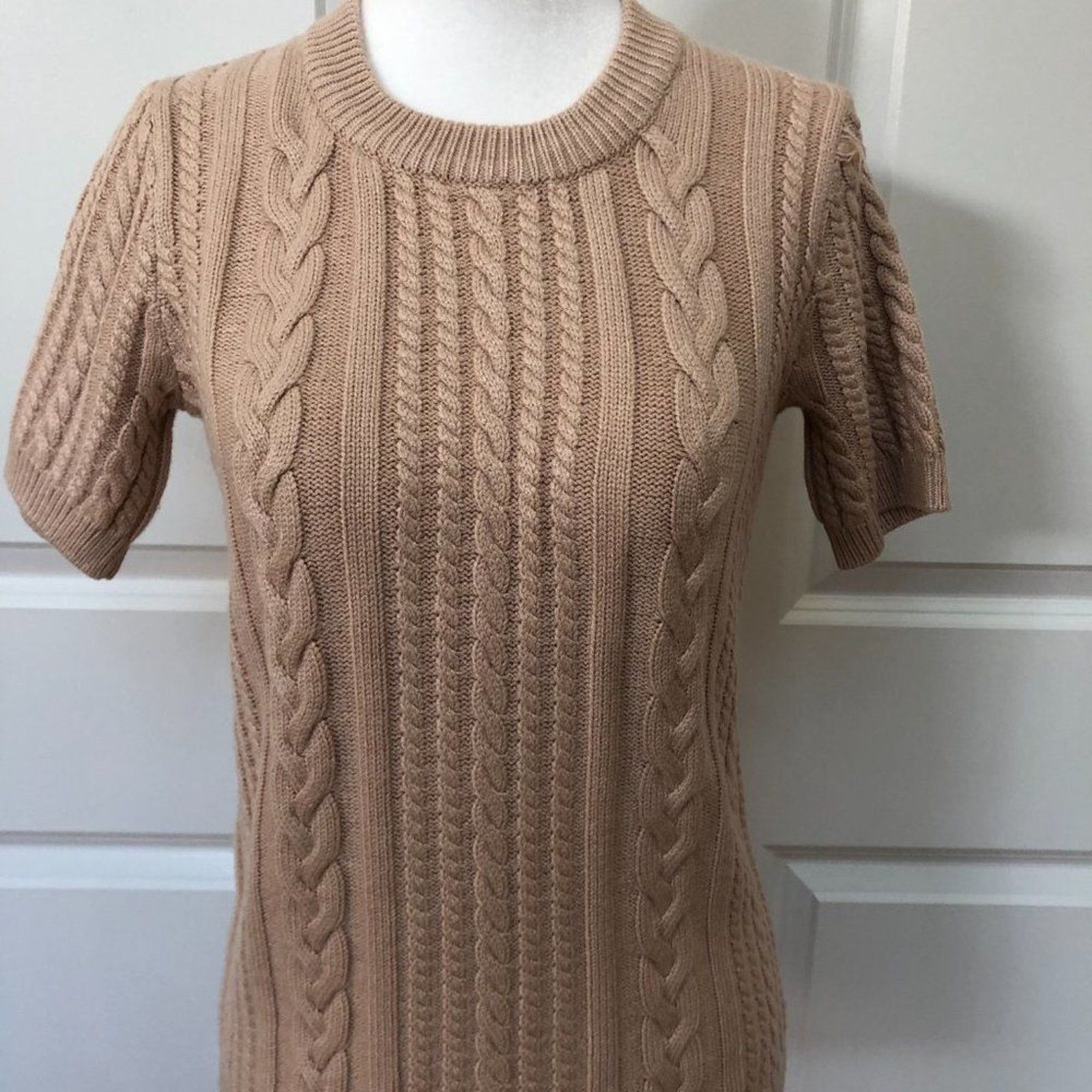 Magaschoni Short Sleeve Cable Knit Sweater from Magaschoni Size XS / US 0-2 / IT 36-38 - 2 Thumbnail
