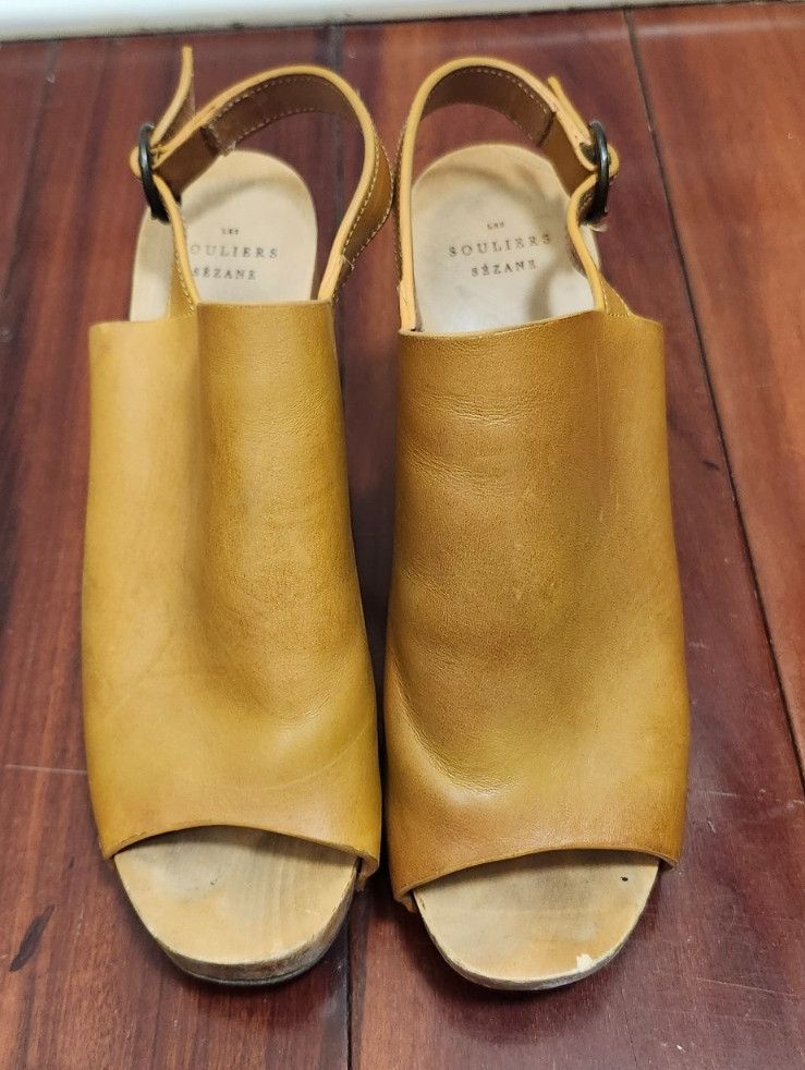 Sezane Sezane Dakota High Clogs Terracotta Wooden Buckle Chunky Size US 8 / IT 38 - 3 Thumbnail