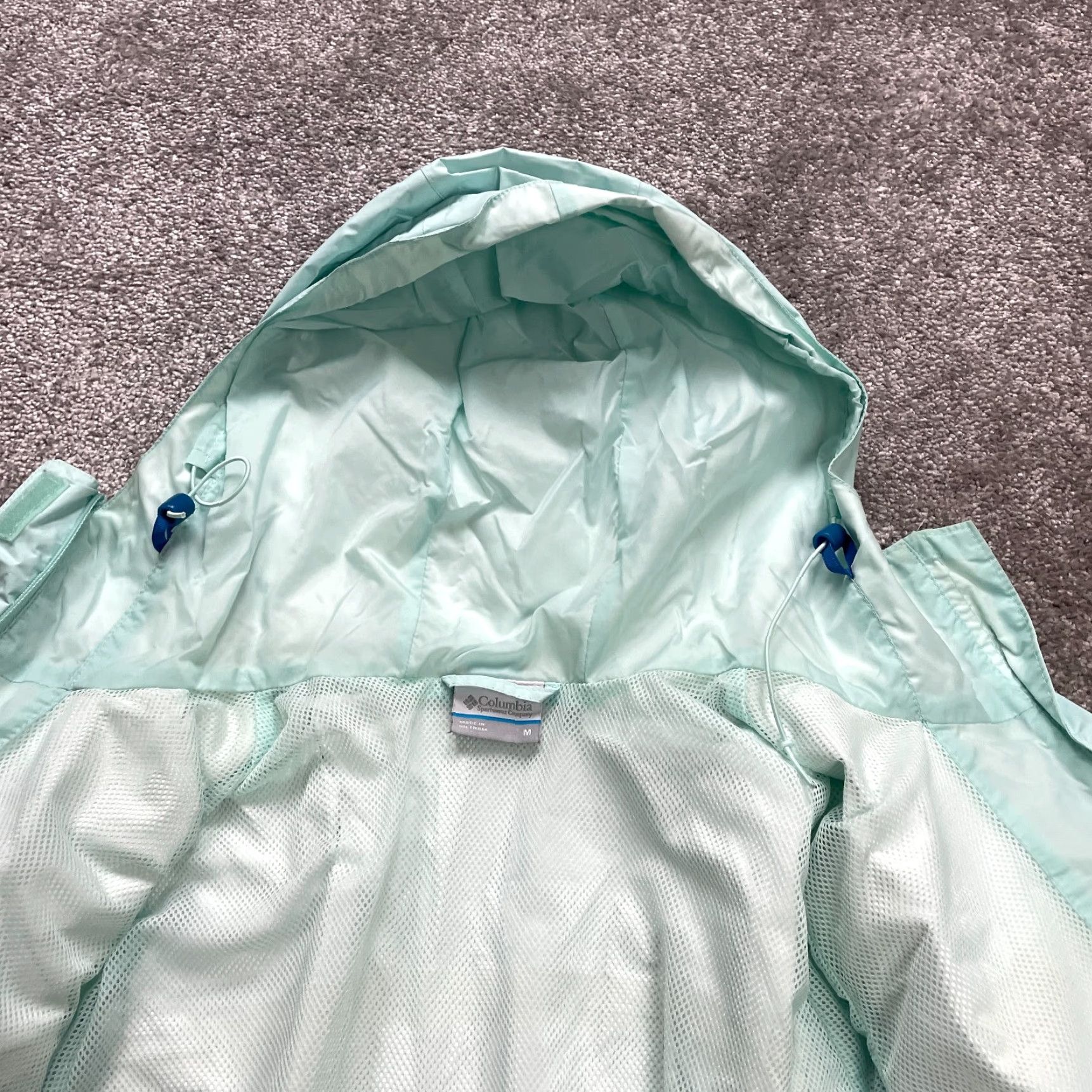 Vintage Columbia Omni Tech Windbreaker Jacket Womens Medium Blue Green Full Zip Size M / US 6-8 / IT 42-44 - 3 Thumbnail