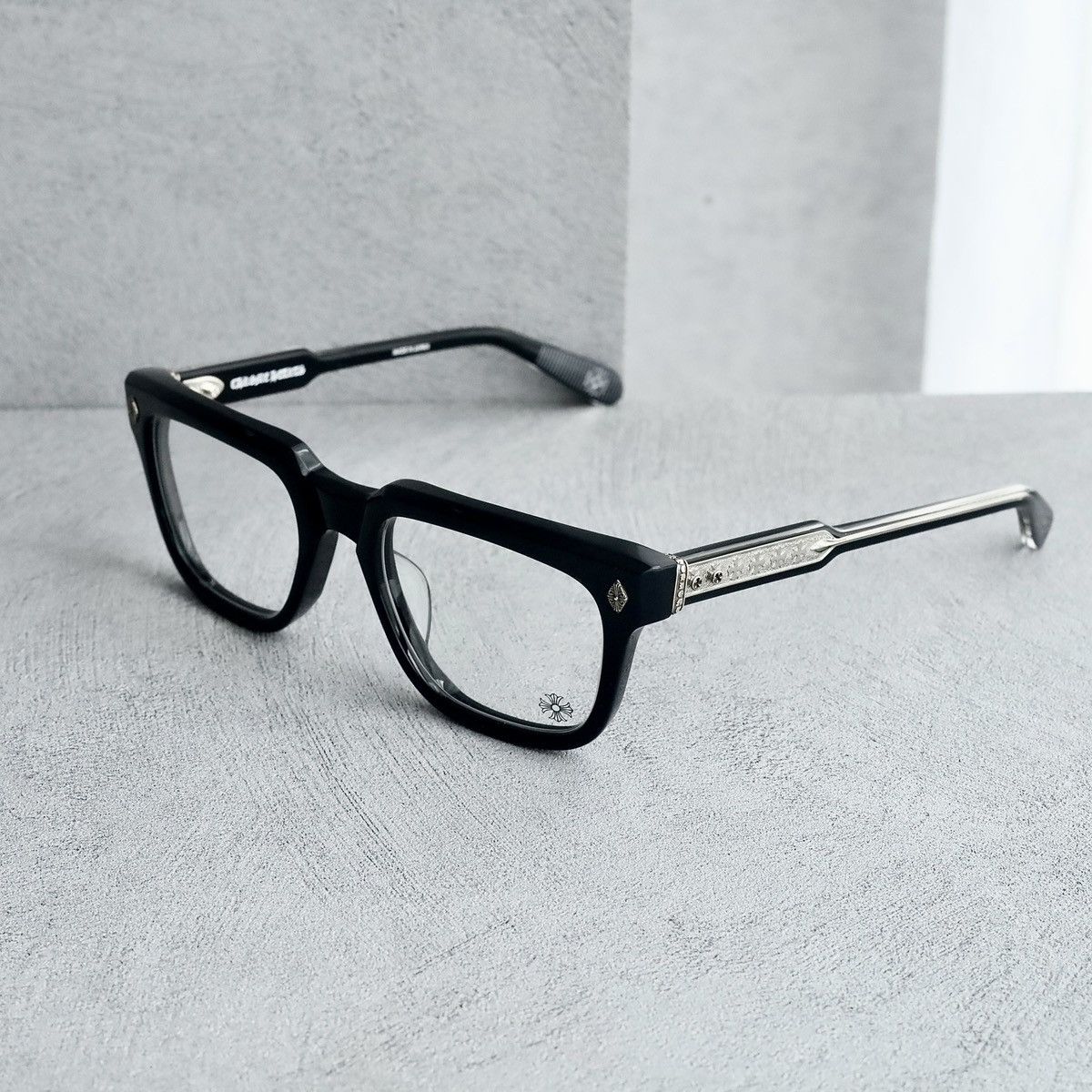 image of Chrome Hearts Ambidixtrous Glasses in Black, Men's