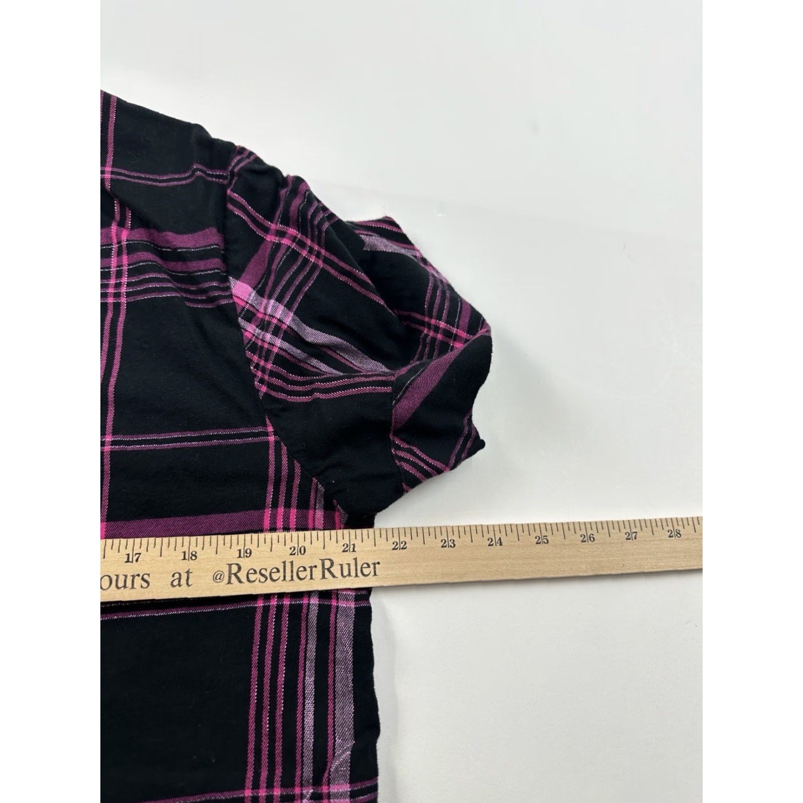 Victoria's Secret VINTAGE Victoria’s Secret Pajama Top Shirt Womens Large Black Pink Plaid Short Sleeve Collared L Womens Size L / US 10 / IT 46 - 7 Thumbnail