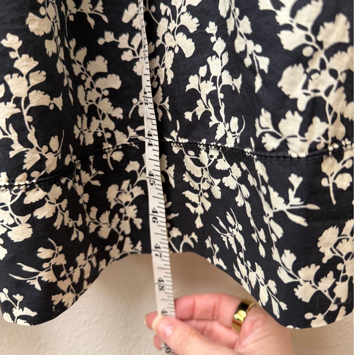 THE GREAT The Great Dress Black Ivory Floral Midi Women Button Front Size XS / US 0-2 / IT 36-38 - 15 Thumbnail