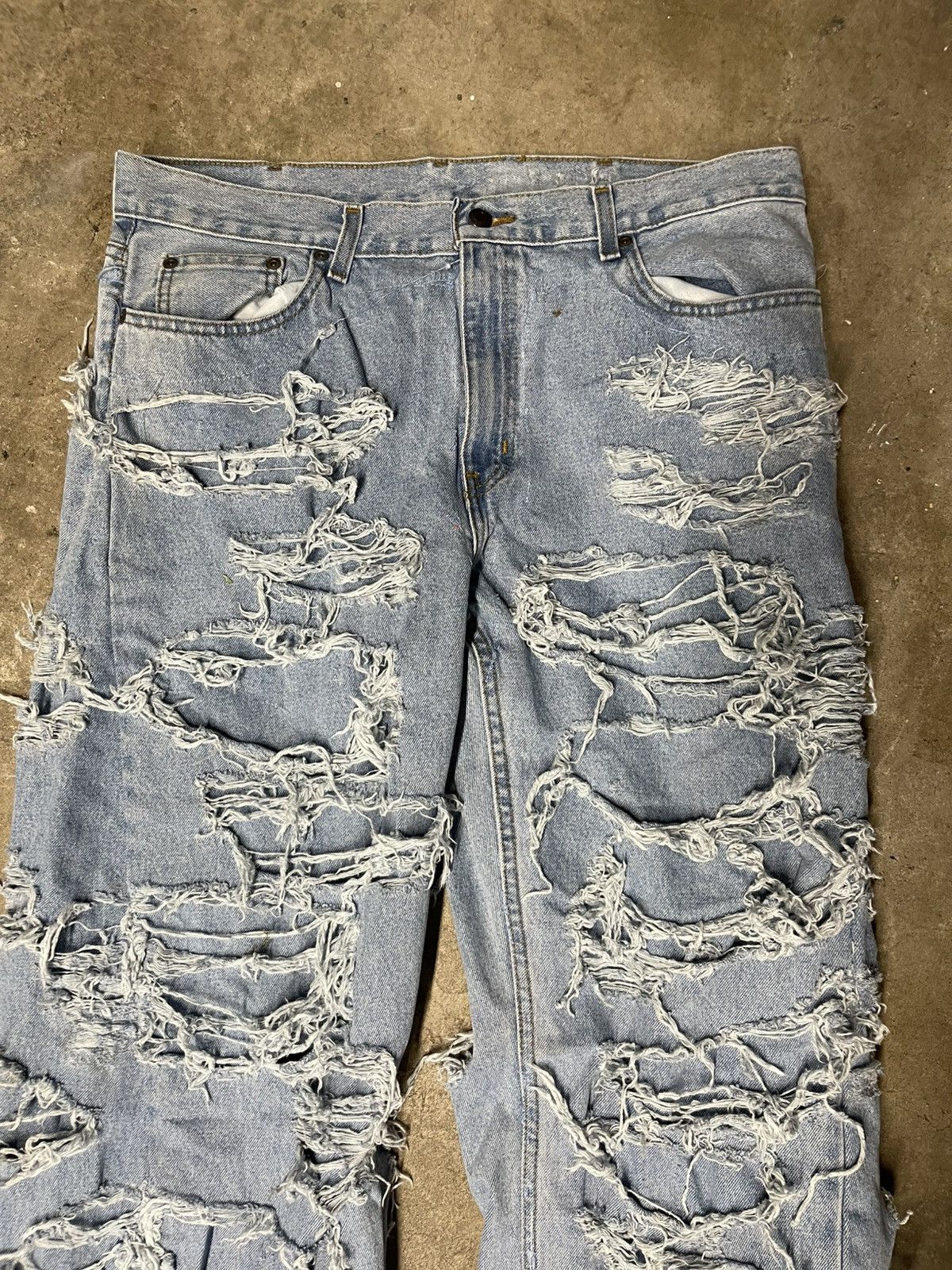 Other Custom Heavily Distressed Flare Jeans Size US 36 / EU 52 - 3 Thumbnail