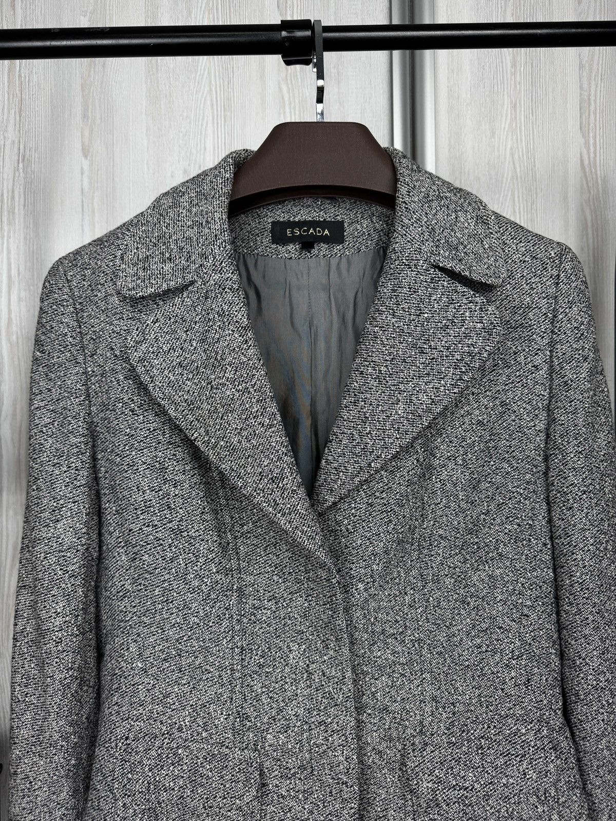 Escada Escada Silk Wool Cashmere grey blazer basic jacket Size M / US 6-8 / IT 42-44 - 3 Thumbnail