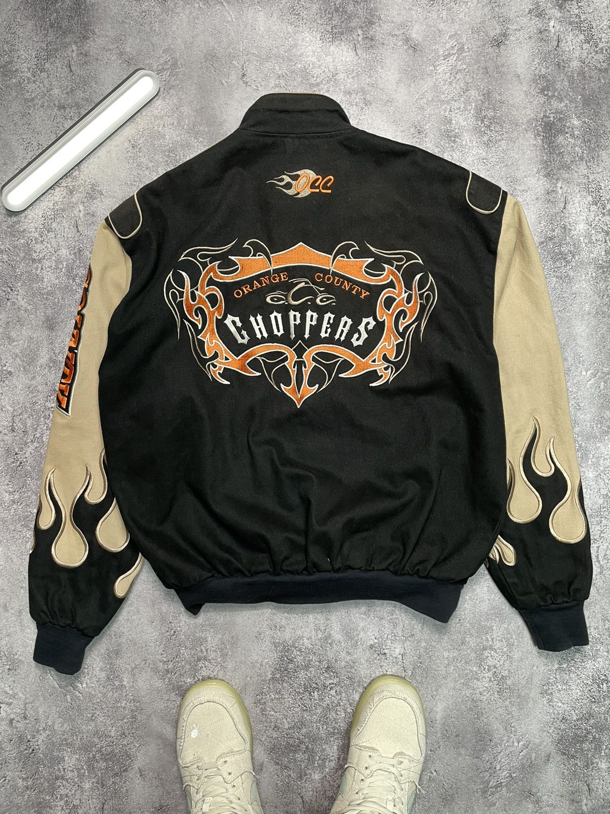 Harley Davidson Vtg 90s OCC Big Logo Racing Bomber Jacket Y2K Biker L Size US M / EU 48-50 / 2 - 10 Thumbnail