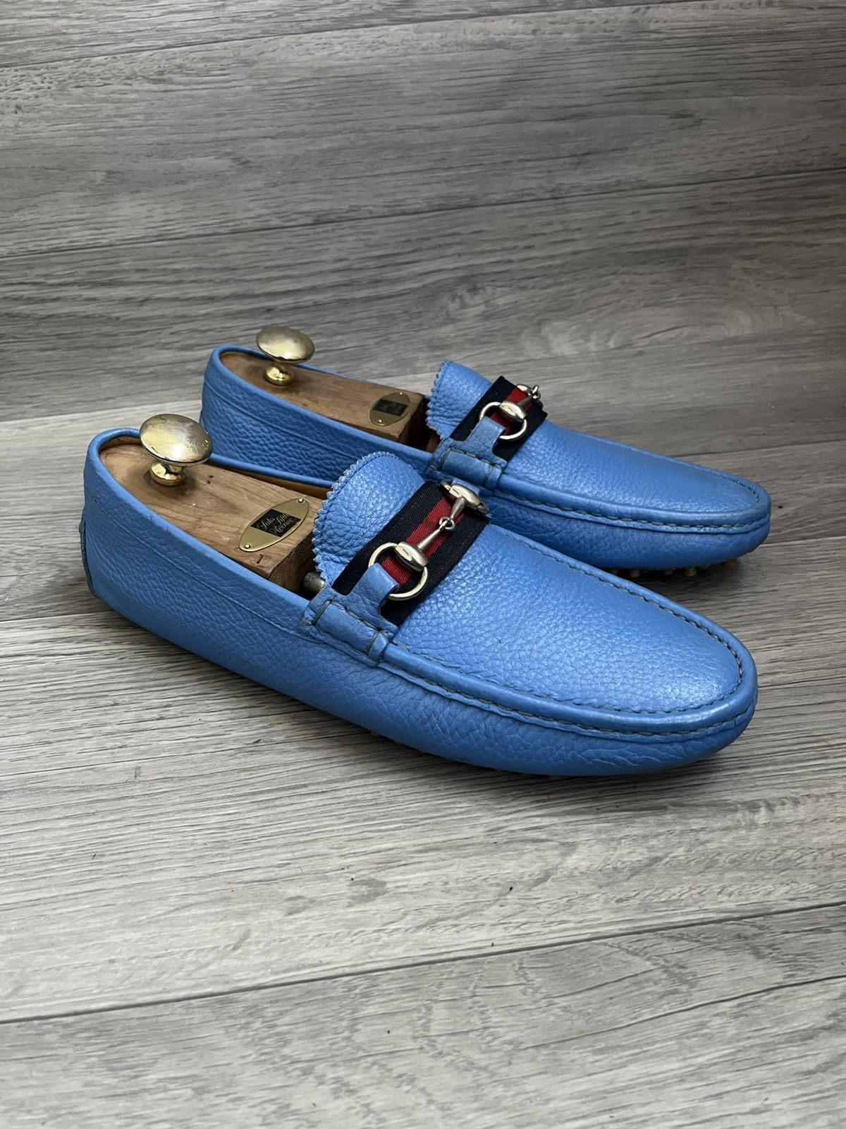 Gucci Gucci horsebit blue leather driving loafers sz 42 Size US 9 / EU 42 - 7 Thumbnail