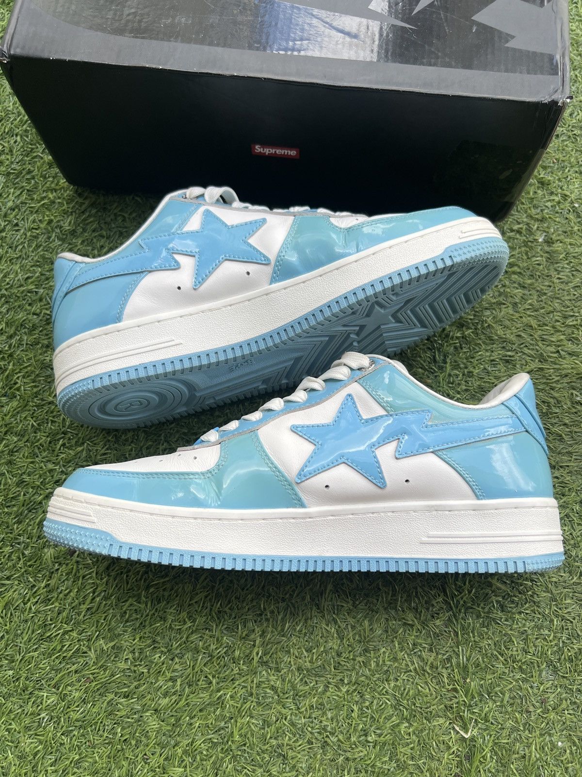 Bape Bape sta Low Leather UNC Blue Size US 9.5 / EU 42-43 - 3 Thumbnail