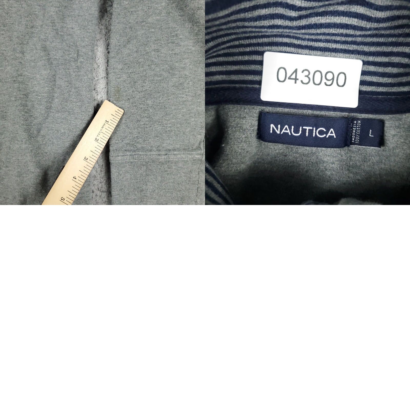 Nautica Nautica Sweater Mens Large Gray 1/4 Zip Pullover Casual Knit Size US L / EU 52-54 / 3 - 8 Thumbnail