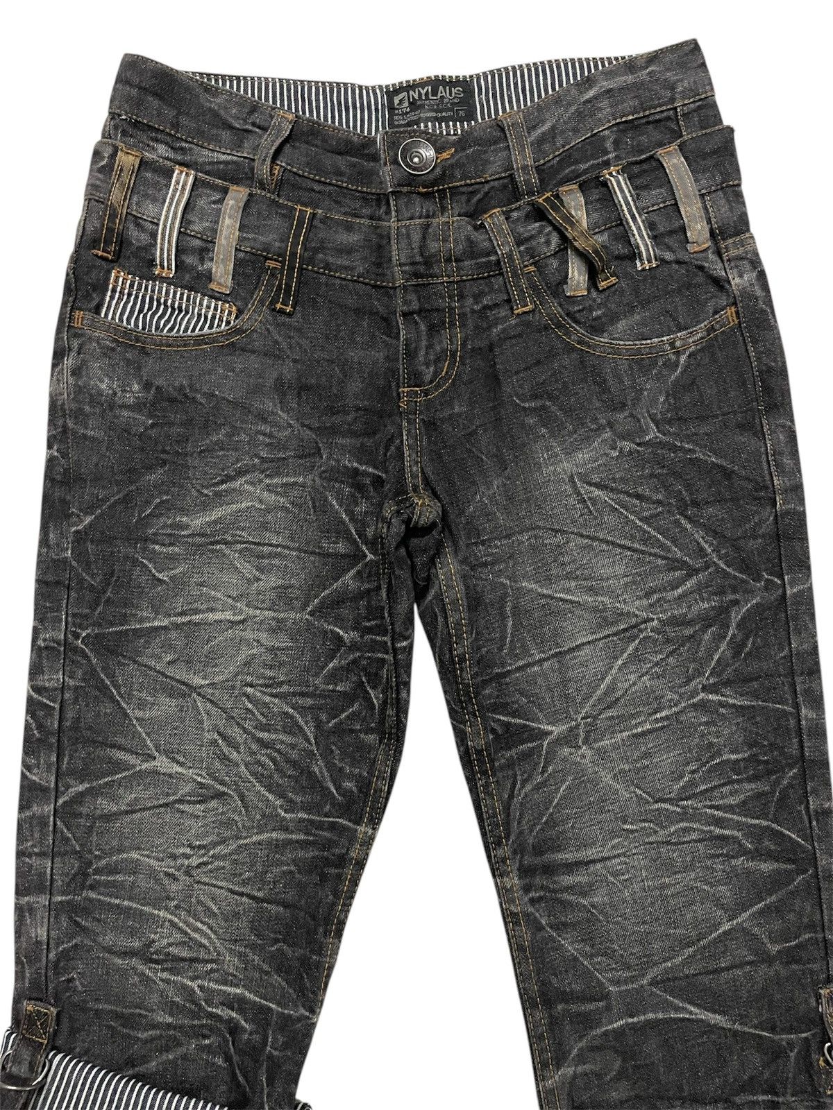 Hysteric Glamour × Vintage Nylaus Double waist Clawmark Trim Twist Leg Jeans Size US 30 / EU 46 - 4 Thumbnail