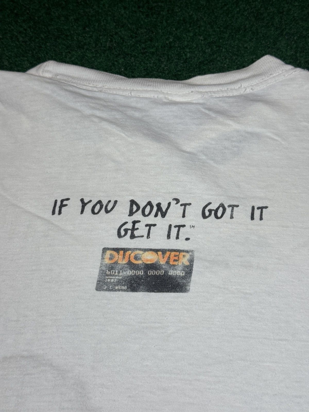 Vintage 90s Discover Card Promo Discus Obscure RARE Frisbee T Shirt Size US L / EU 52-54 / 3 - 5 Thumbnail