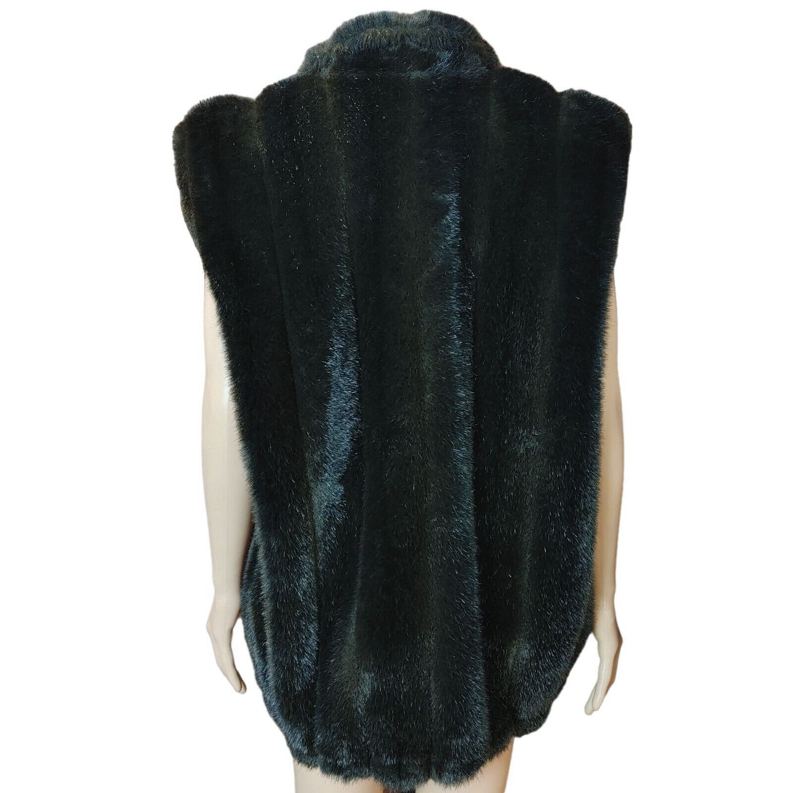 Other Womens L Black Faux Fur Chic Whimsigoth Grunge Vest Size L / US 10 / IT 46 - 2 Thumbnail