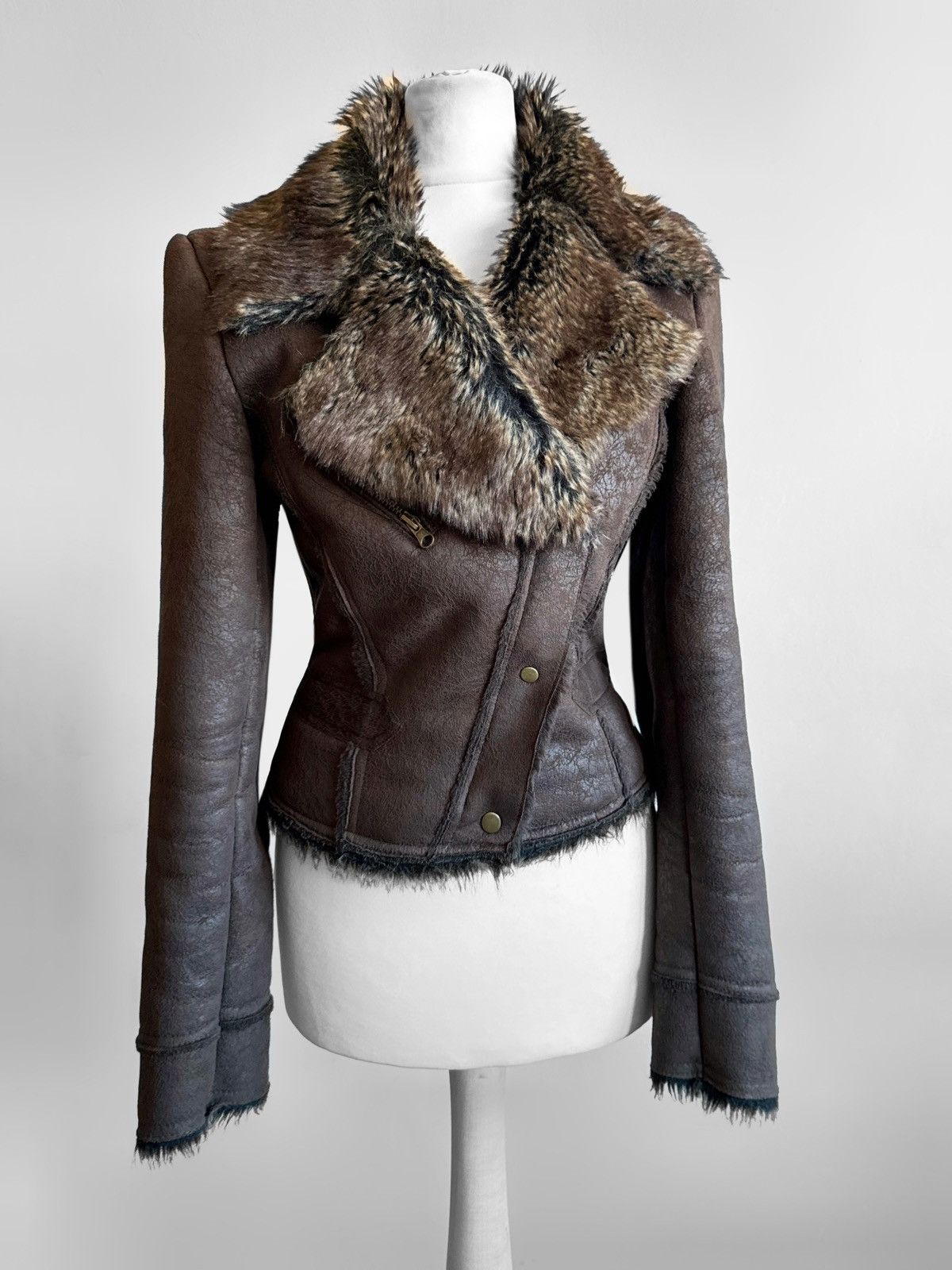 Vintage Vintage asymmetric avant-garde biker moto pirate jacket Size S / US 4 / IT 40 - 4 Thumbnail