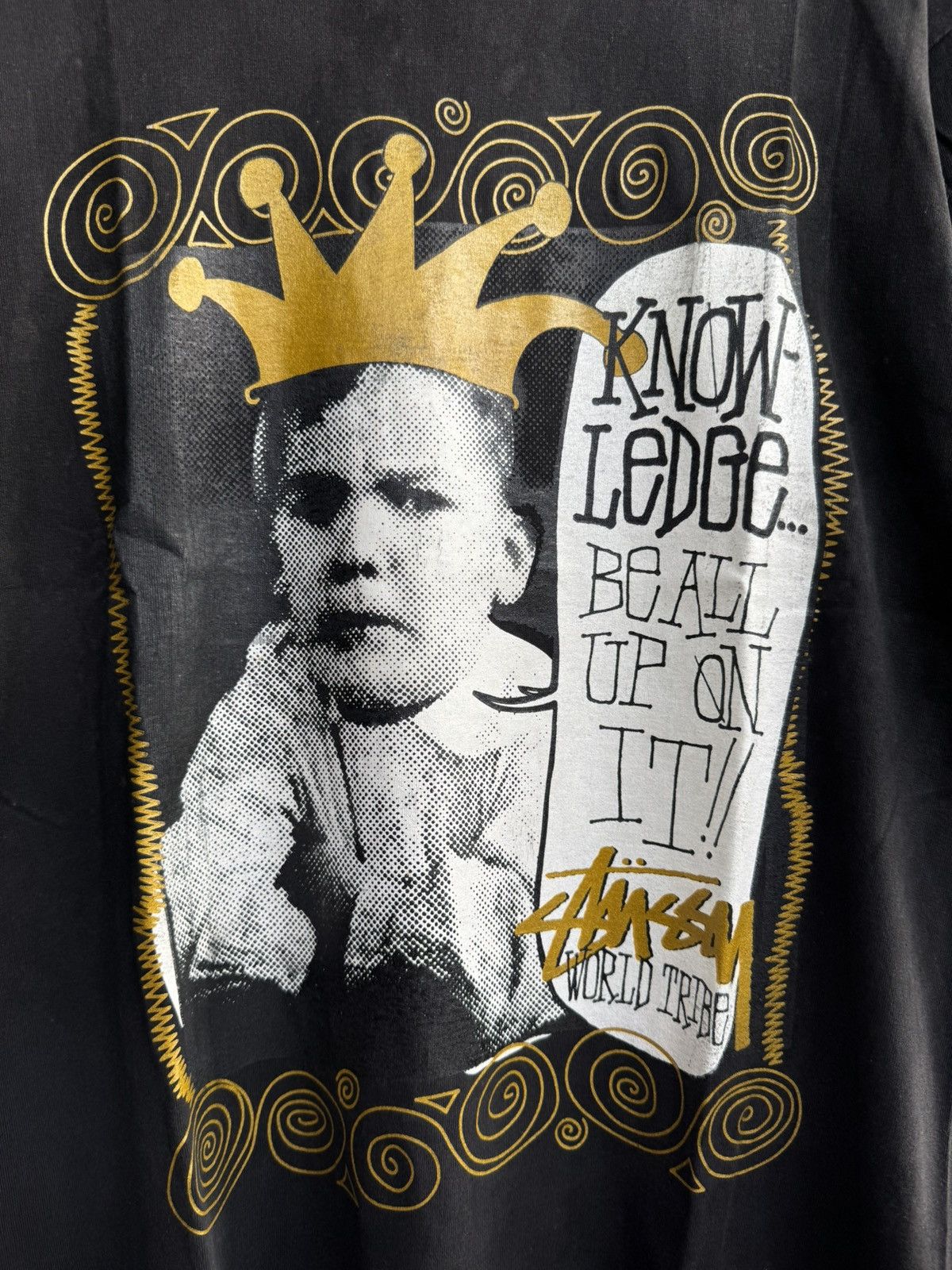【STUSSY】 KNOWLEDGE BE ALL UP ON IT!! ロンT Streetwear × Stussy × Vintage STUSSY KNOWLEDGE BE ALL UP ON