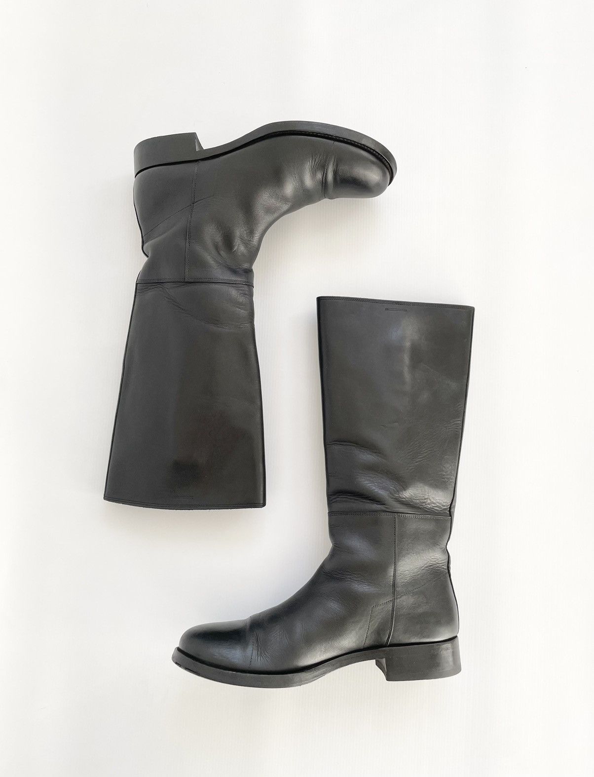 Prada Mid 2000s Black Leather Riding Boots | Grailed