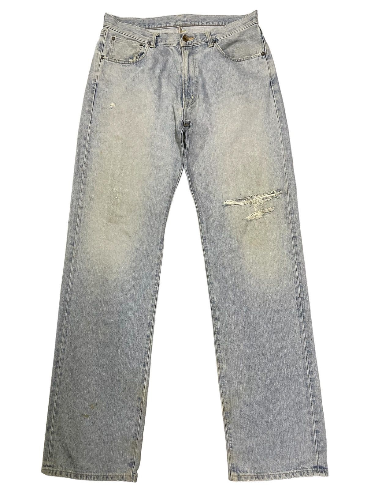 image of Archival Clothing x Edwin Vintage Edwin 505X Blue Wash Distressed Style Jeans, Men's (Size 34)