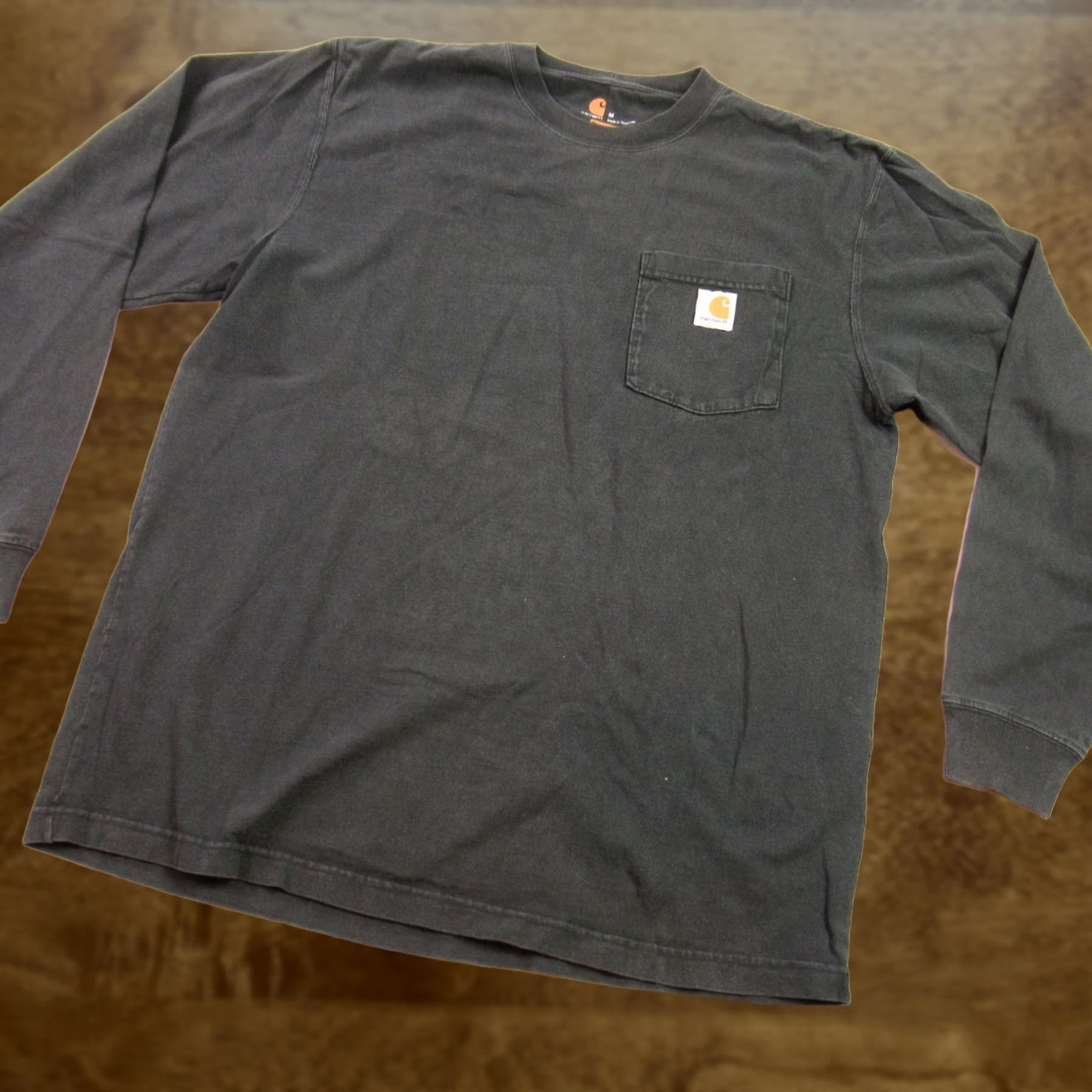 Carhartt Carhartt Shirt Mens M Long Sleeve Crew Neck Lightweight Black Cotton Logo Size US M / EU 48-50 / 2 - 1 Thumbnail