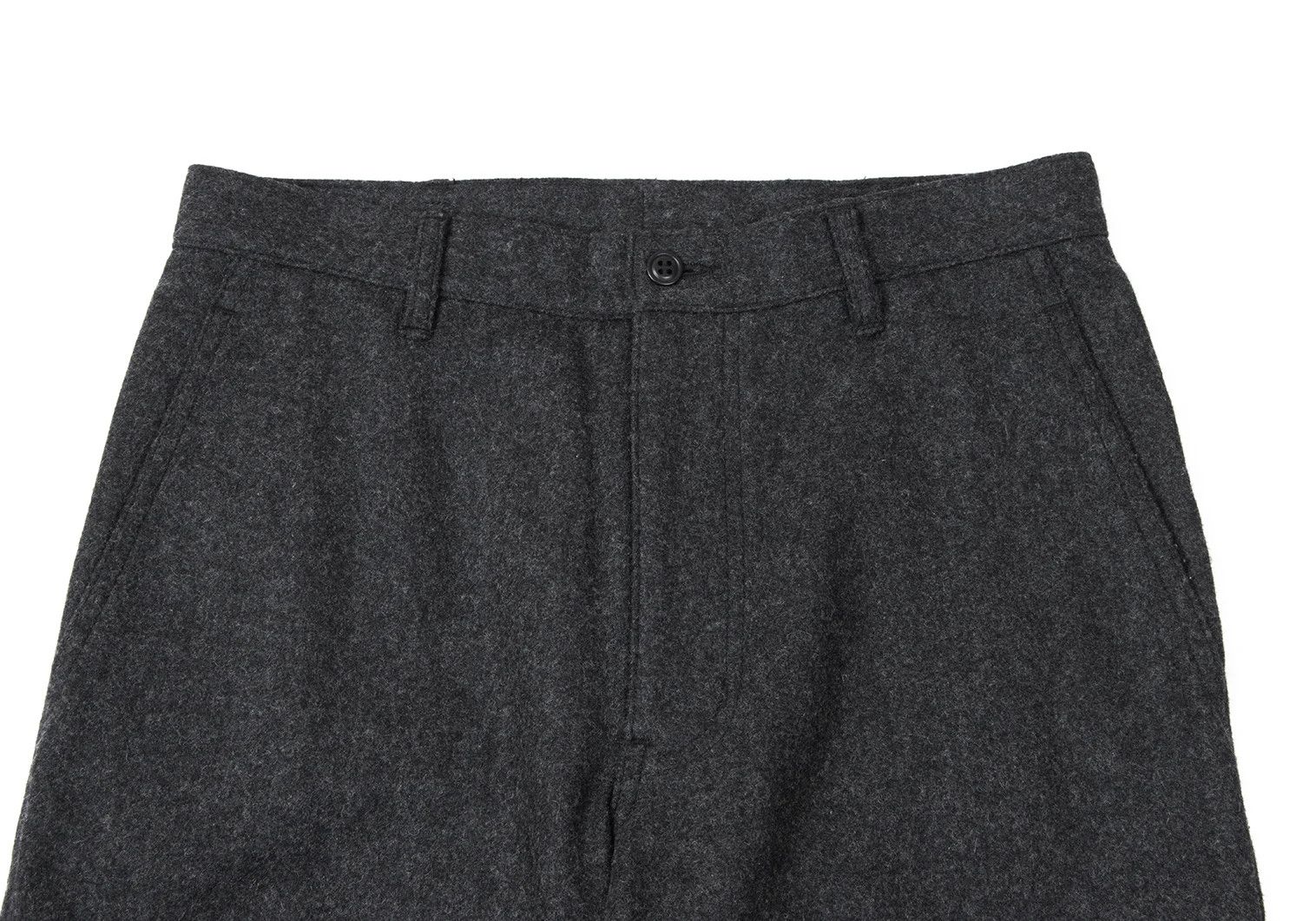 Comme des Garcons Homme Plus Wool-Nylon Light Melton Pants in Dark Gray XS Size US 30 / EU 46 - 2 Thumbnail