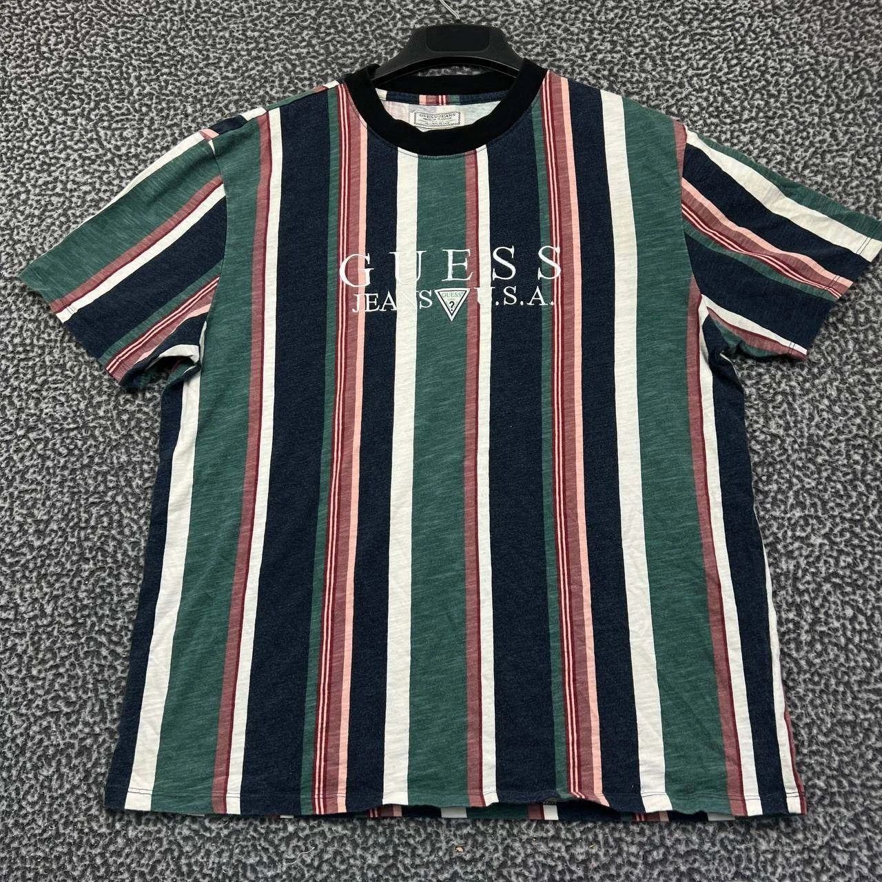 Guess Vintage Guess Jeans USA Shirt Men Striped Crew Neck Cotton L Size US L / EU 52-54 / 3 - 1 Thumbnail