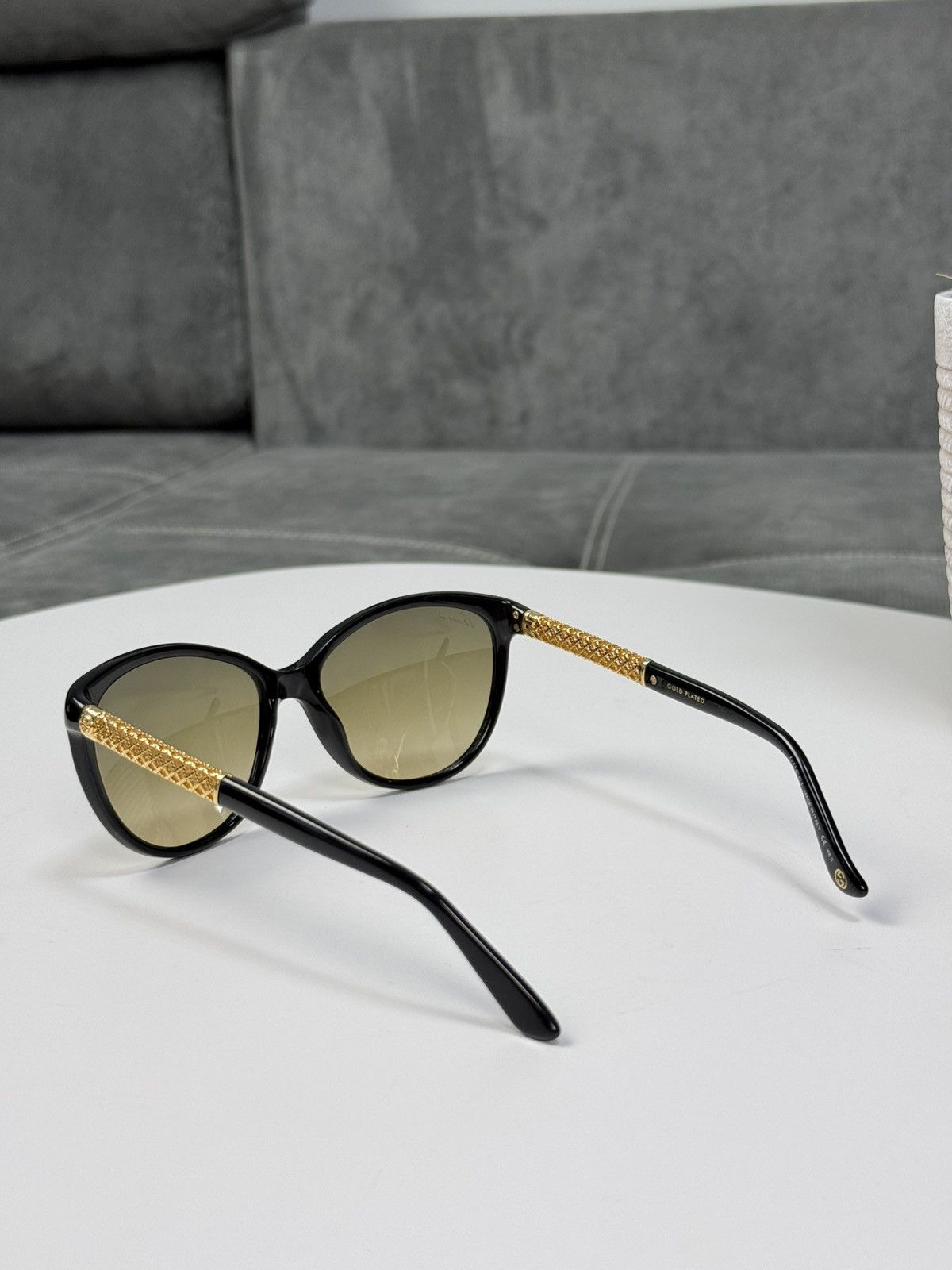 Gucci Gucci Gold Plated Black Sunglasses GG3692 Cat Eye Size ONE SIZE - 9 Thumbnail