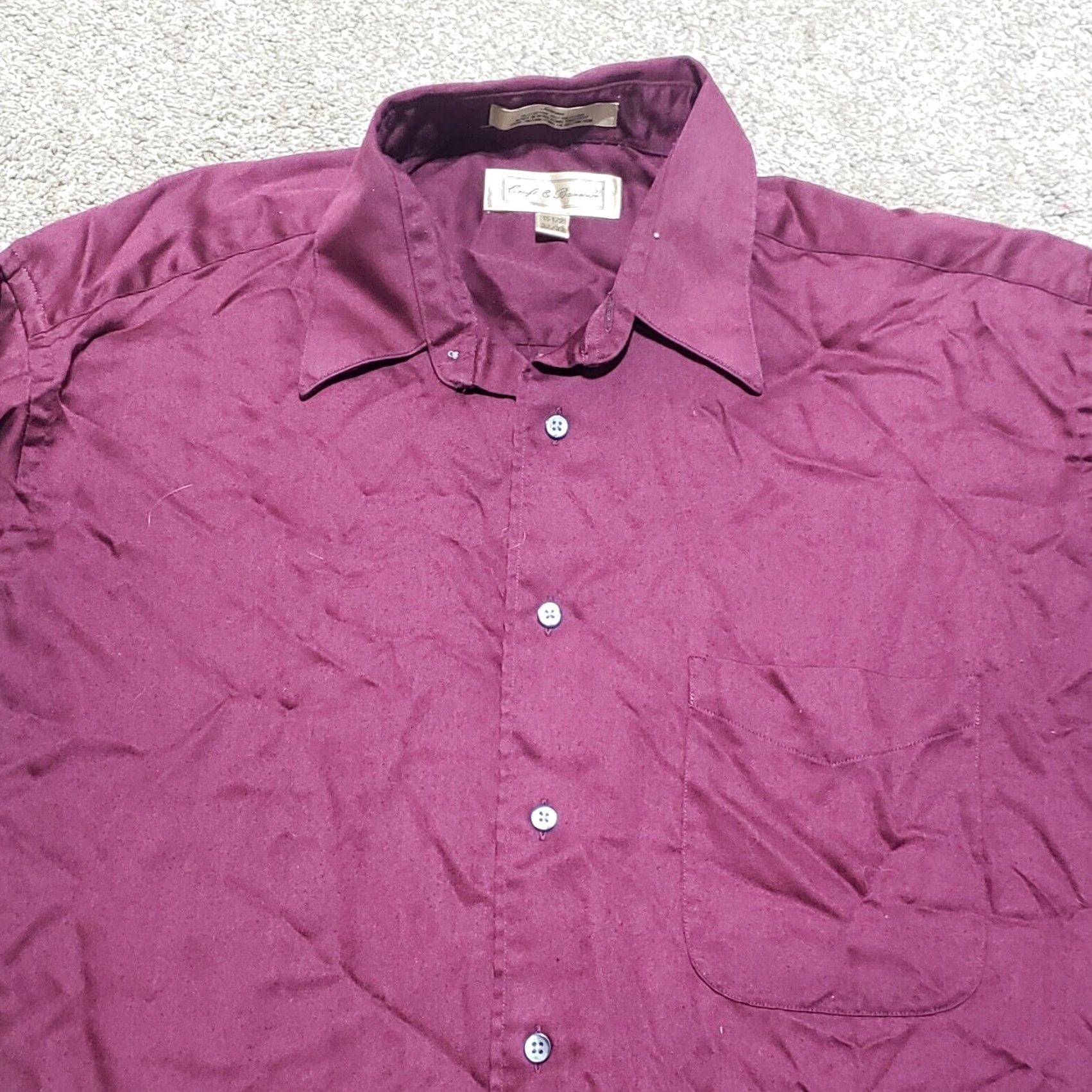 Croft & Barrow Croft & Barrow Sateen Solid Purple Long Sleeve Button Up Shirt Mens 15.5 32/33 Shirt Mens Purple Long Sleeve Button-Up, Croft & Barrow, 15.5, 32/33 Size US L / EU 52-54 / 3 - 2 Thumbnail