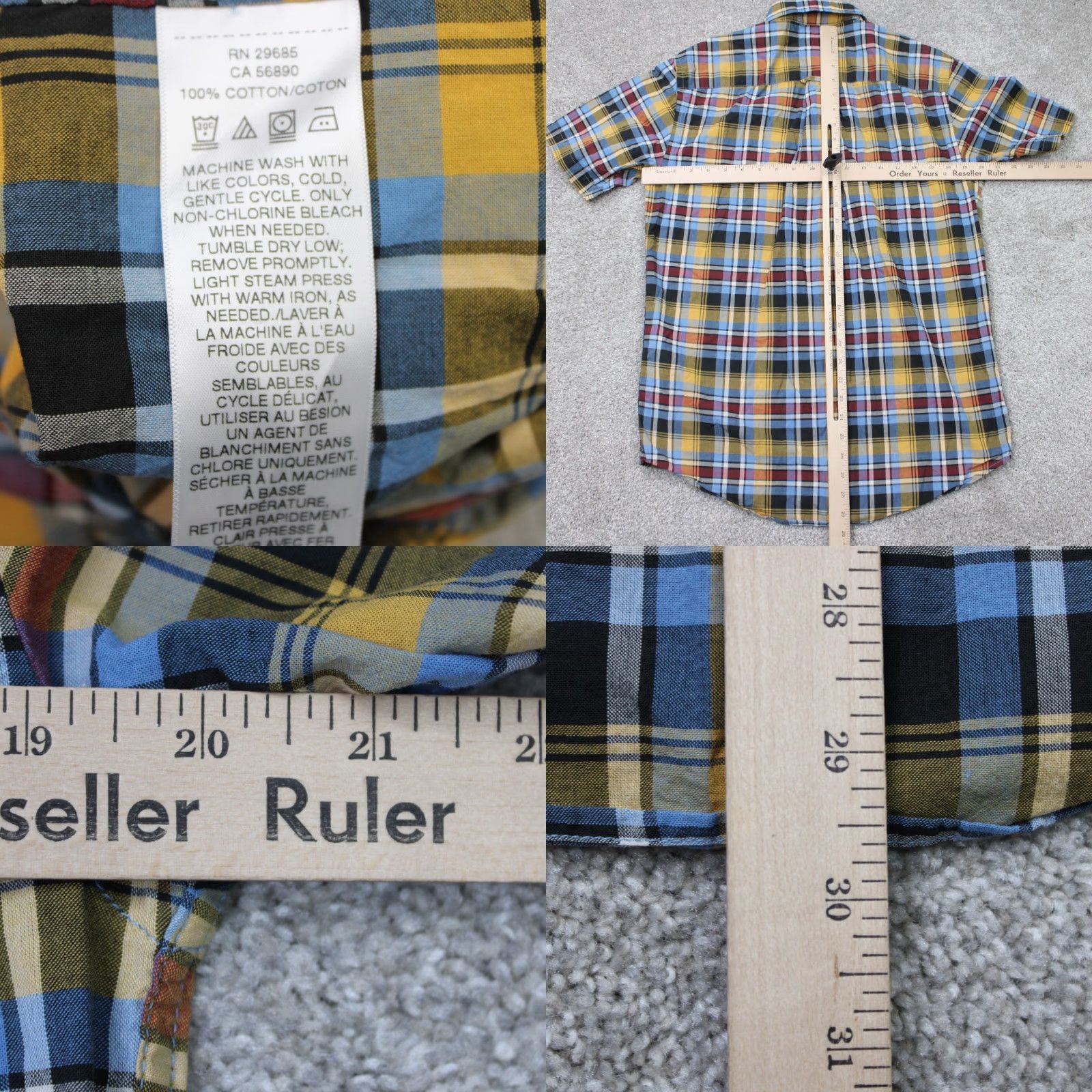 Pendleton Pendleton Board Shirt Surf Seaside Shirt Mens Small Yellow Blue Plaid Cotton Short Sleeve Button-Up Vintage No Size US S / EU 44-46 / 1 - 8 Thumbnail