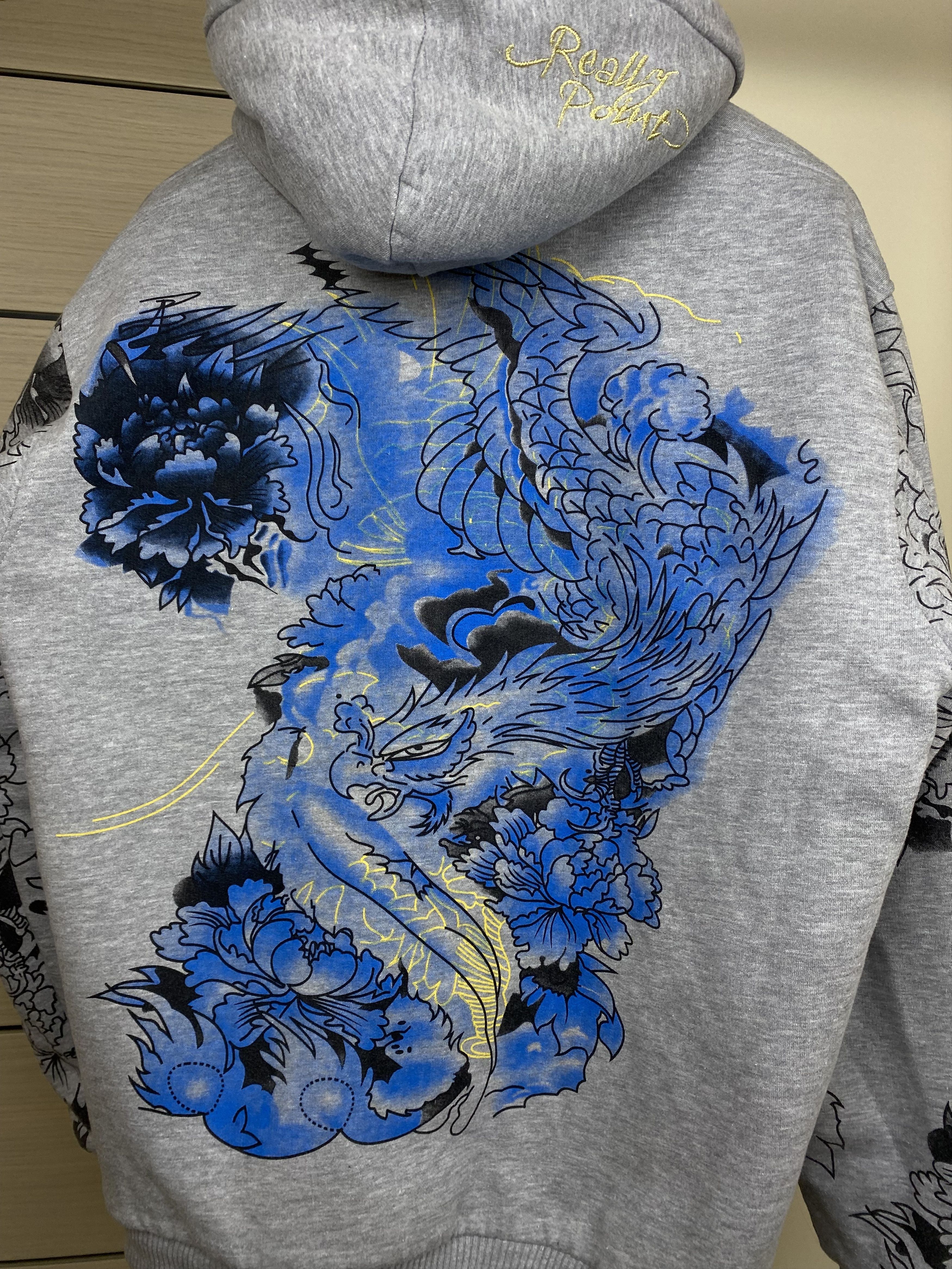 Christian Audigier Vintage Really Point Faux Fur Lined Zip Hoodie Like Ed Hardy Size US XXL / EU 58 / 5 - 11 Thumbnail
