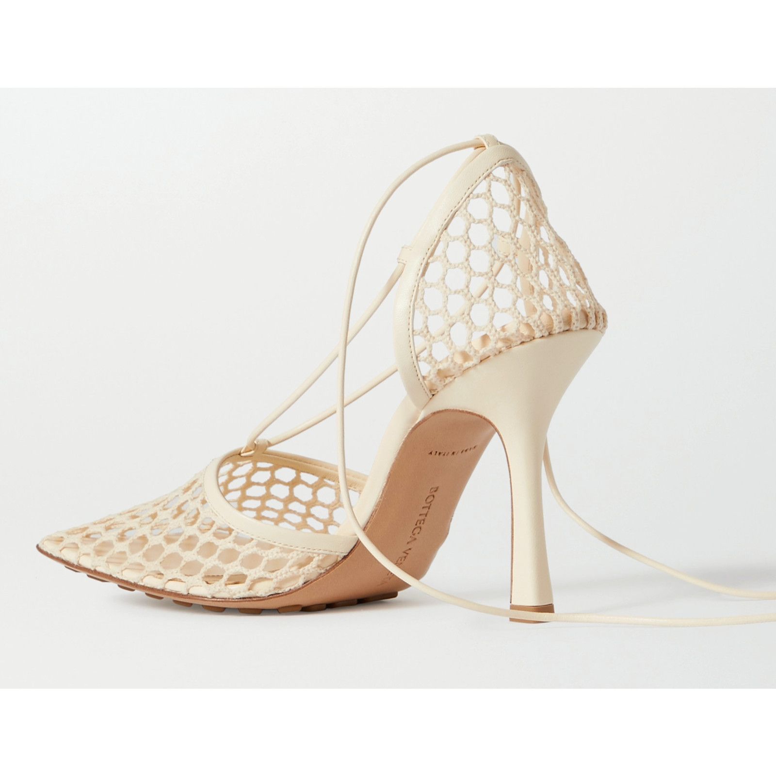 Bottega Veneta Stretch Toile Square Toe Lace Up Tie Sandal Heel Pump 42 Size US 12 / IT 42 - 8 Thumbnail